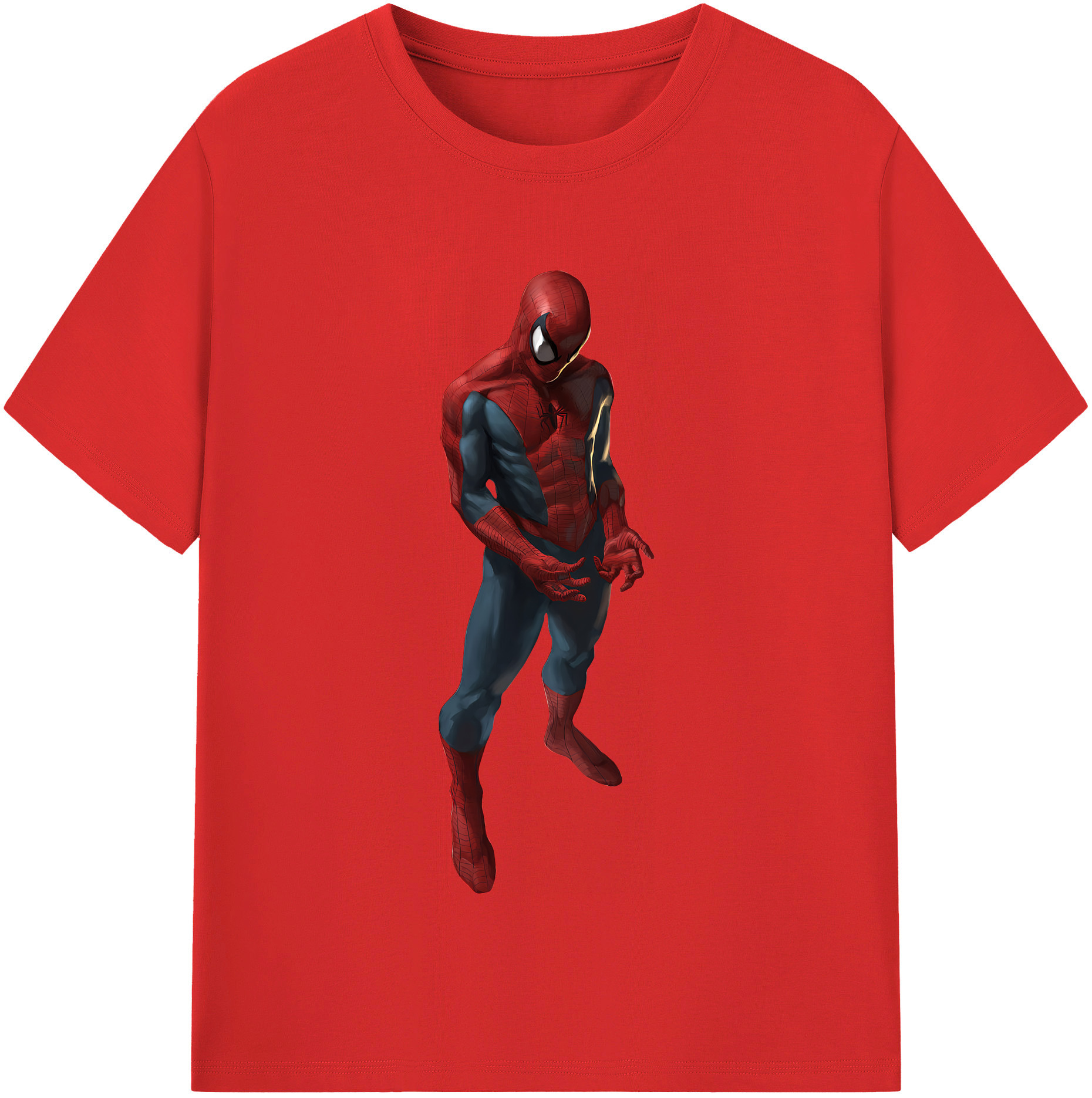 （画像用） Spider Man スパイダーマン 綿100％半袖Tシャツ（フロントプリント）