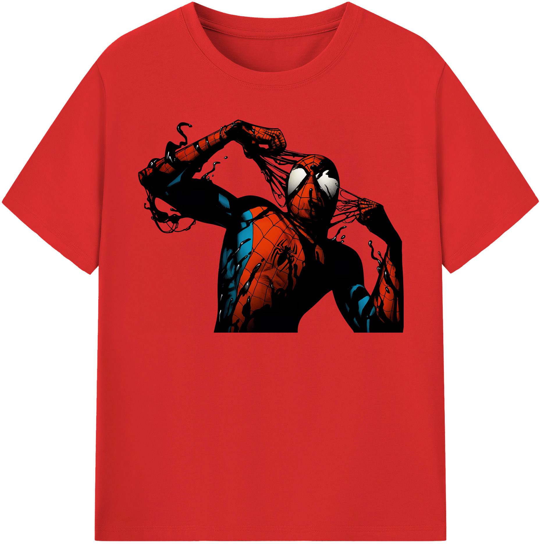 （画像用） Spider Man スパイダーマン 綿100％半袖Tシャツ（フロントプリント）