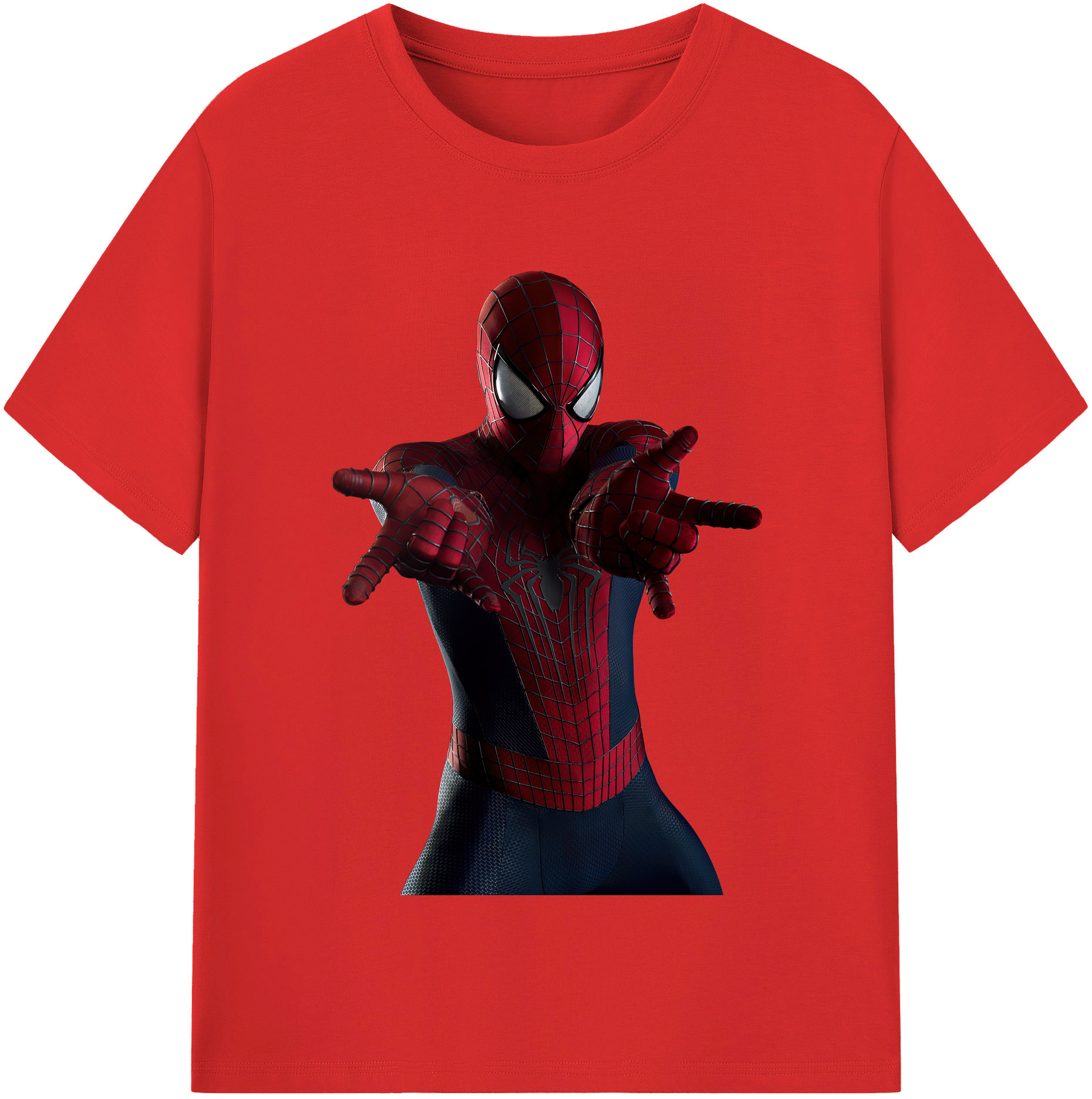 （画像用） Spider Man スパイダーマン 綿100％半袖Tシャツ（フロントプリント）