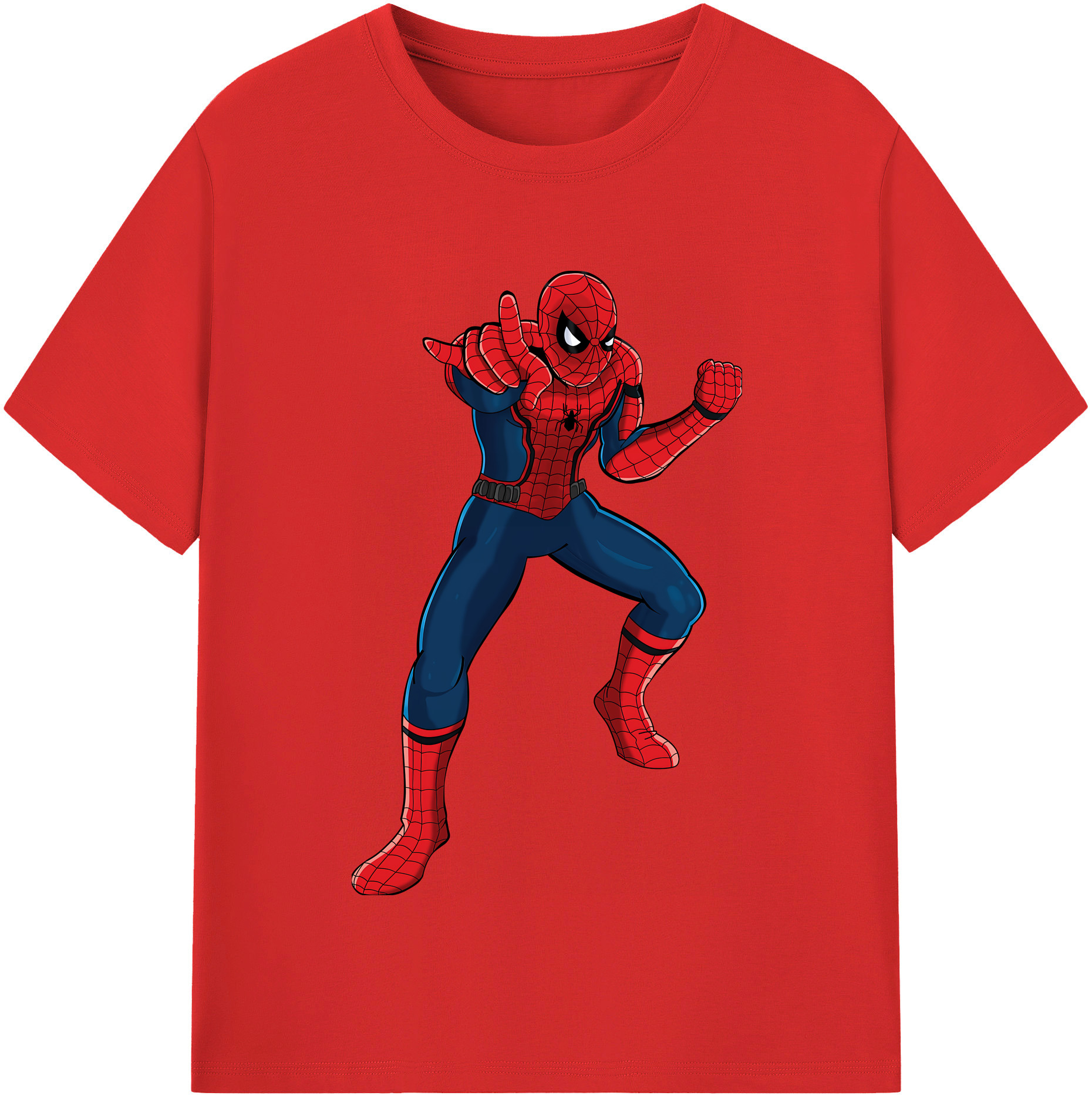 （画像用） Spider Man スパイダーマン 綿100％半袖Tシャツ（フロントプリント）