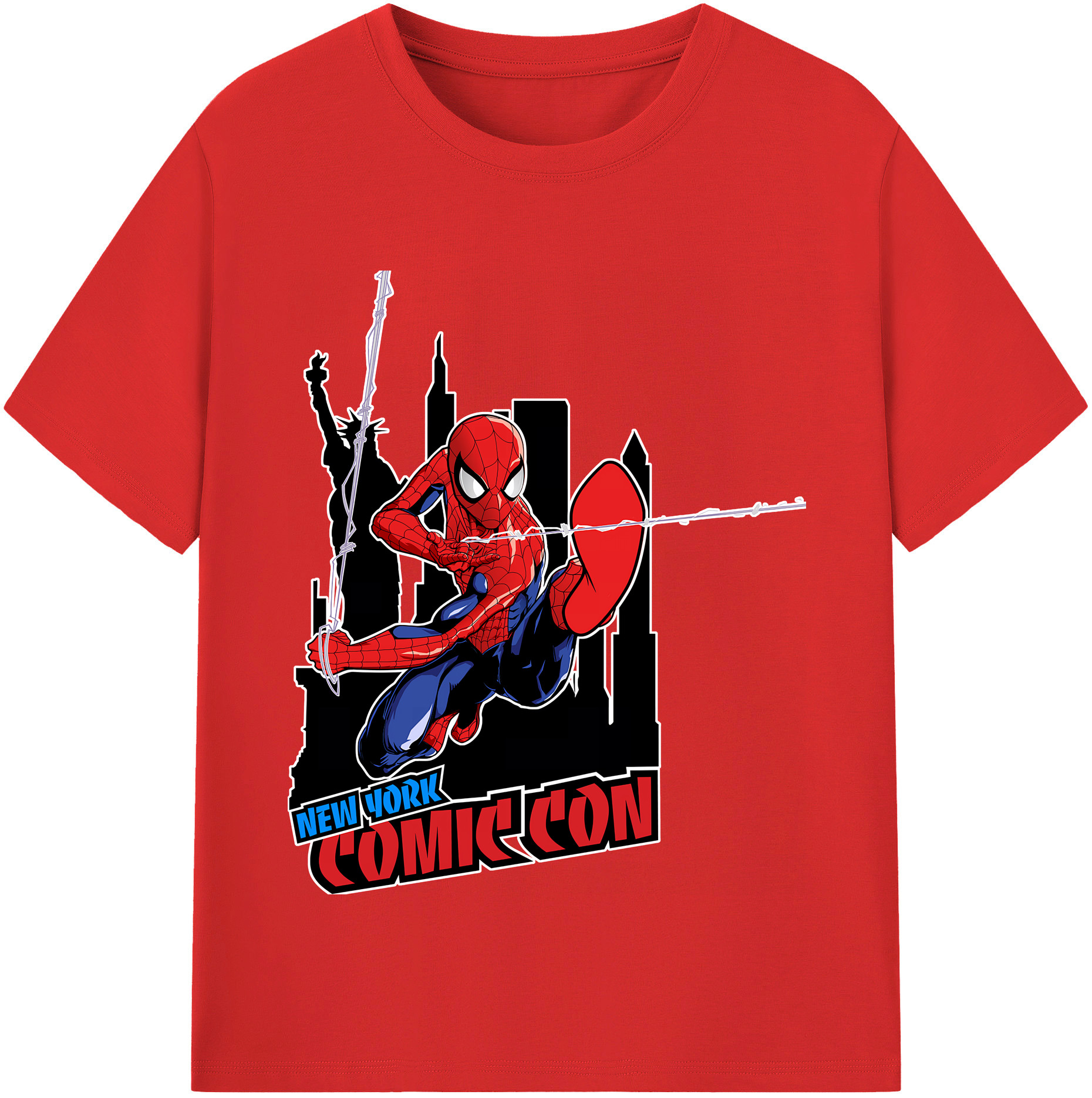 （画像用） Spider Man スパイダーマン 綿100％半袖Tシャツ（フロントプリント）