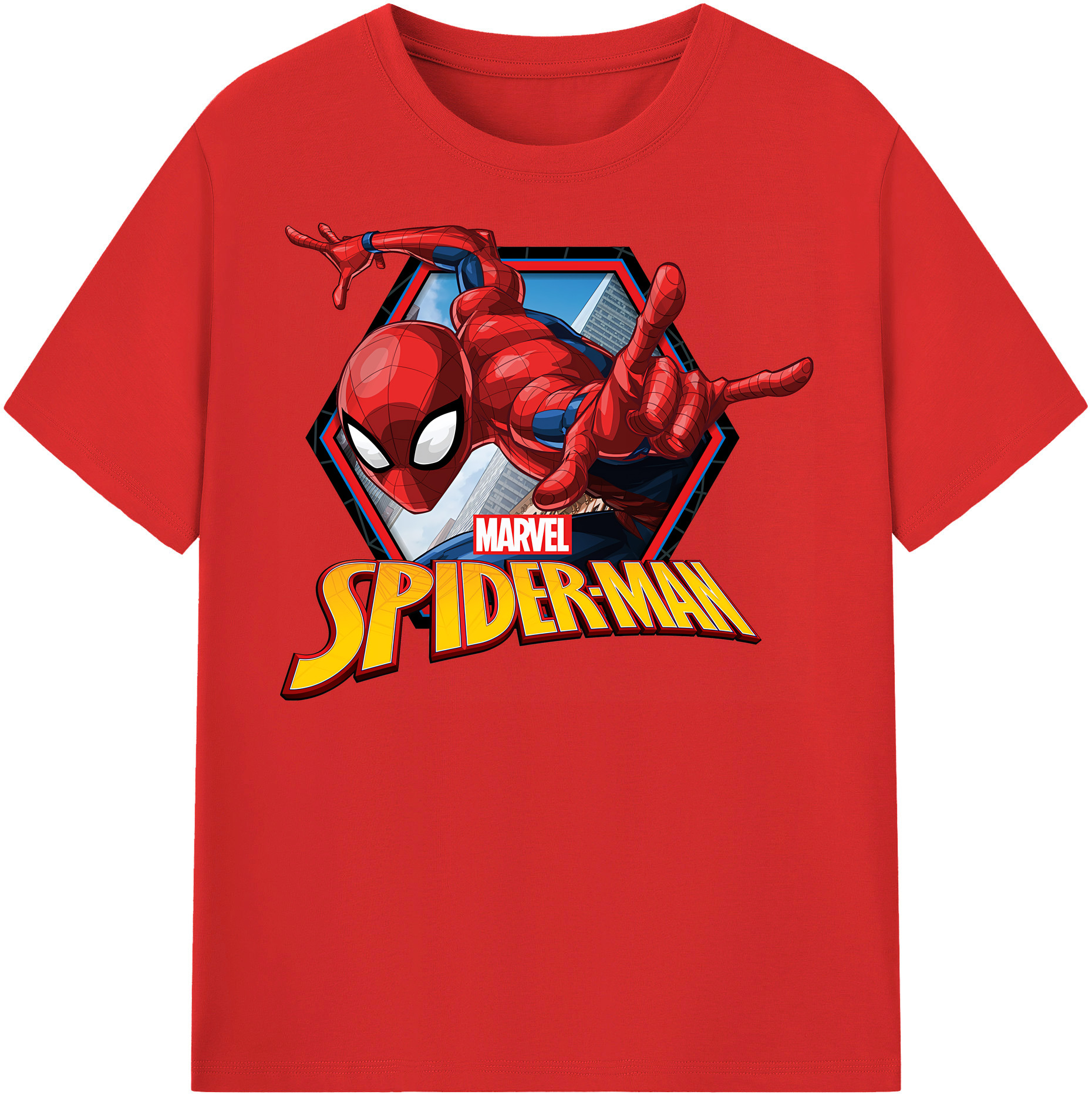 （画像用） Spider Man スパイダーマン 綿100％半袖Tシャツ（フロントプリント）