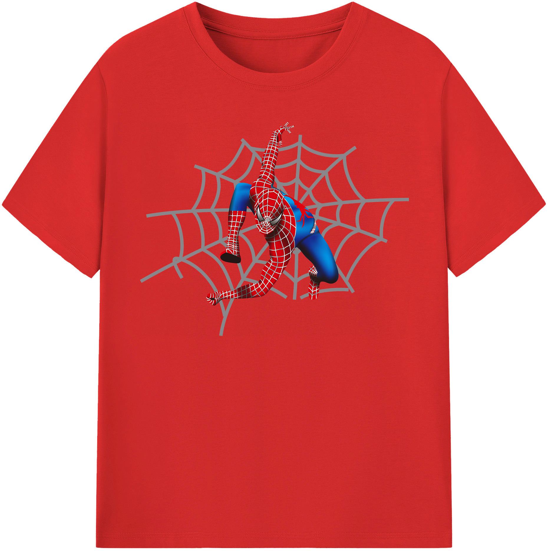 （画像用） Spider Man スパイダーマン 綿100％半袖Tシャツ（フロントプリント）