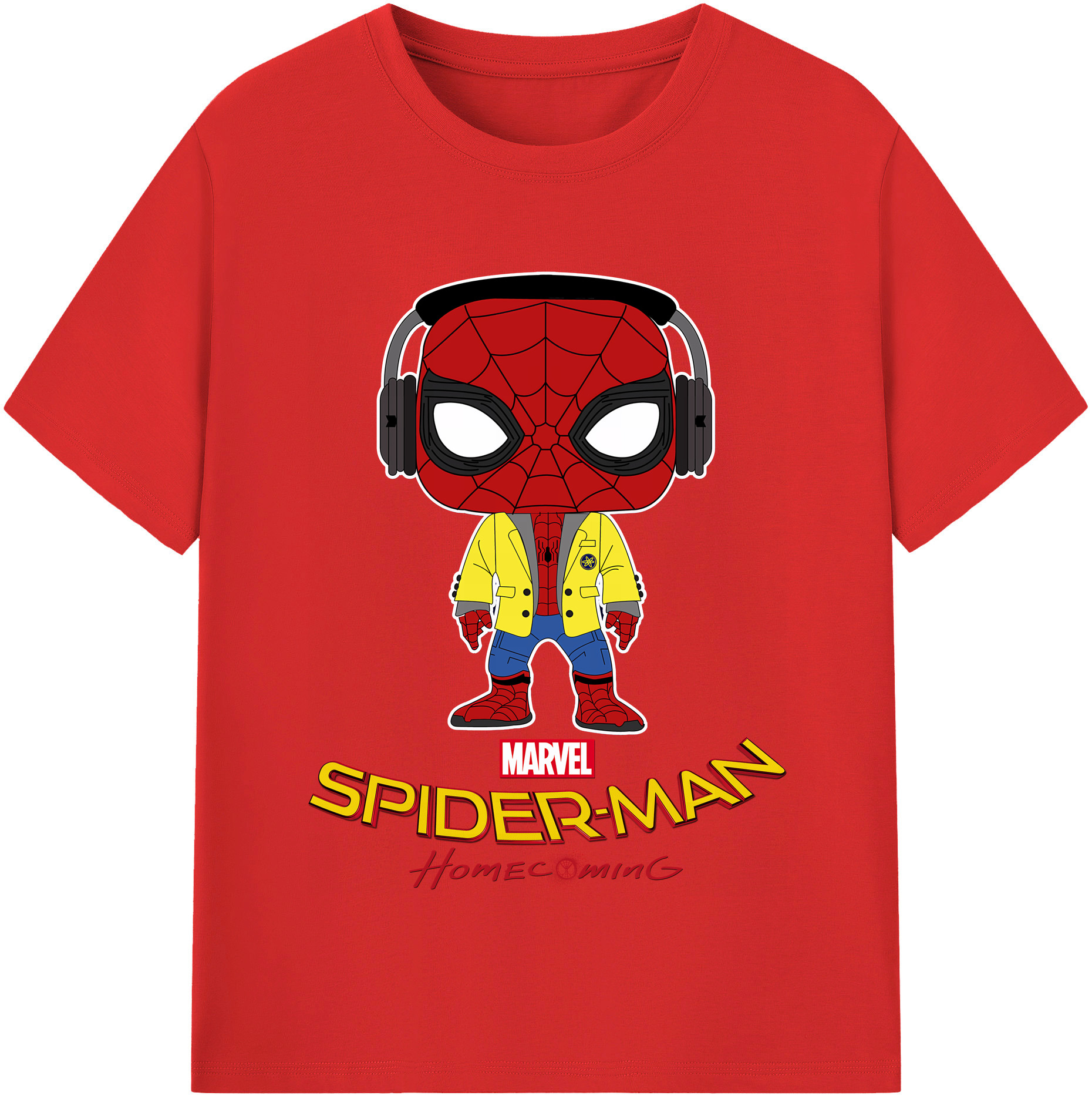 （画像用） Spider Man スパイダーマン 綿100％半袖Tシャツ（フロントプリント）