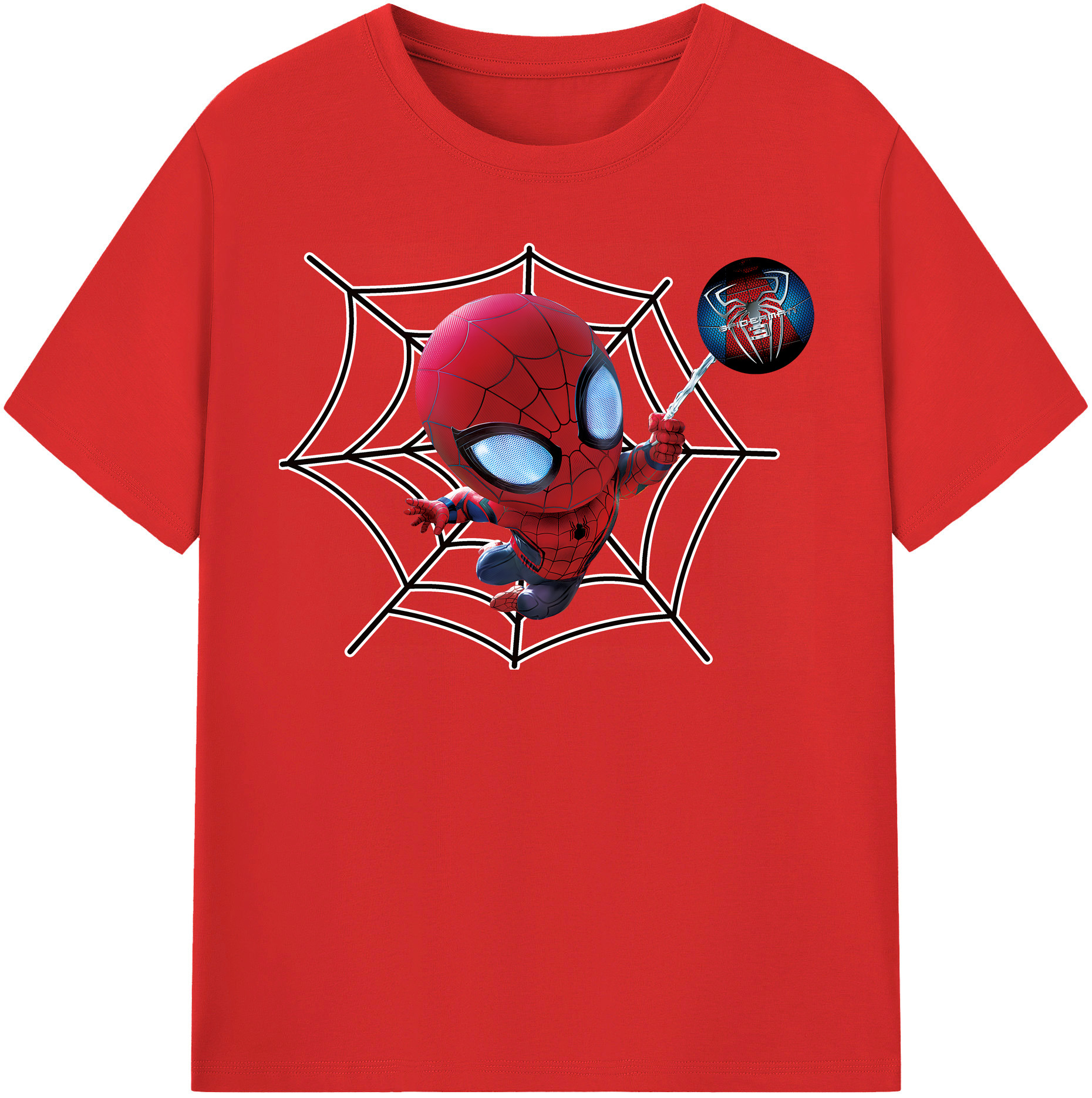 （画像用） Spider Man スパイダーマン 綿100％半袖Tシャツ（フロントプリント）