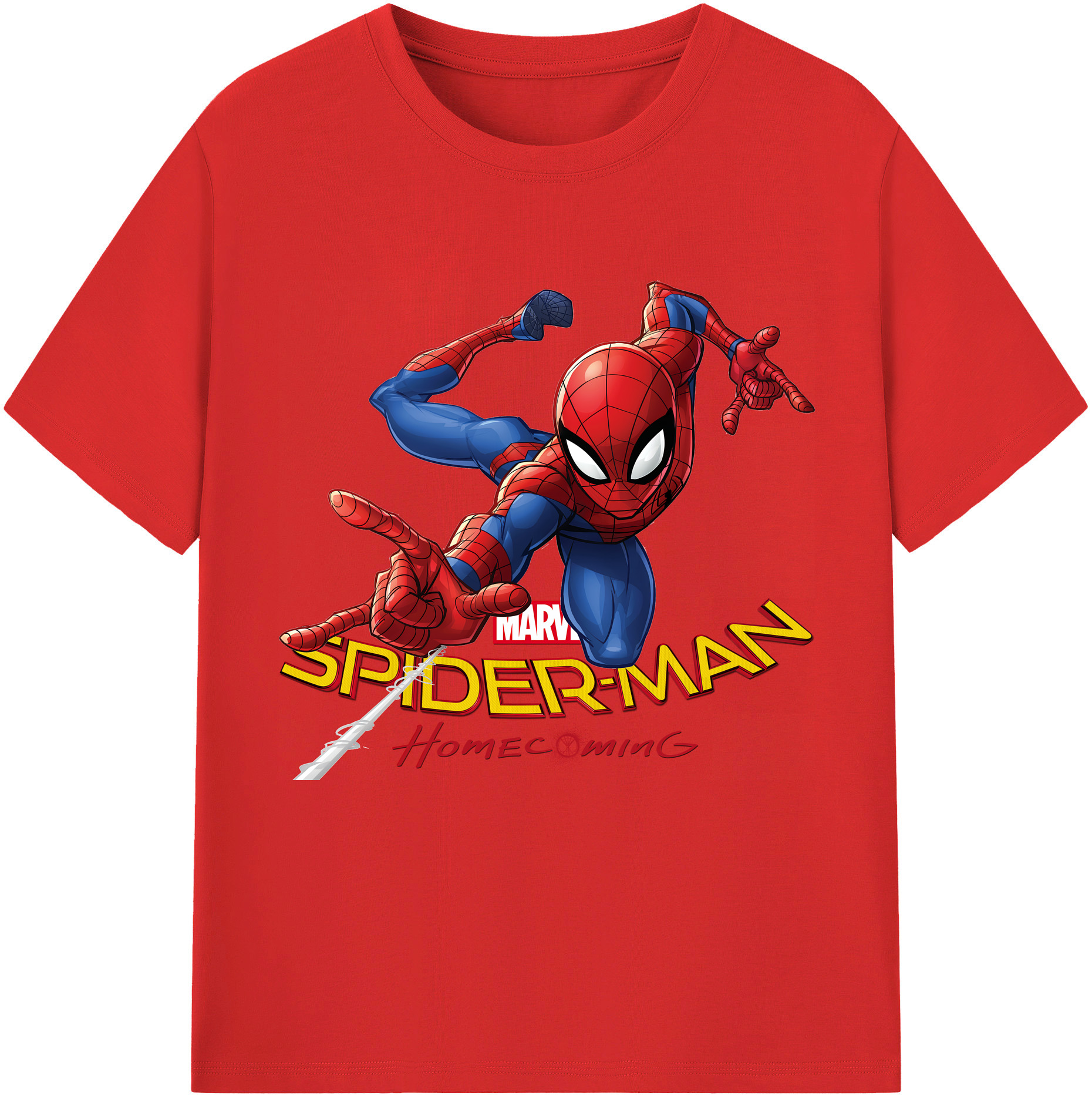 （画像用） Spider Man スパイダーマン 綿100％半袖Tシャツ（フロントプリント）