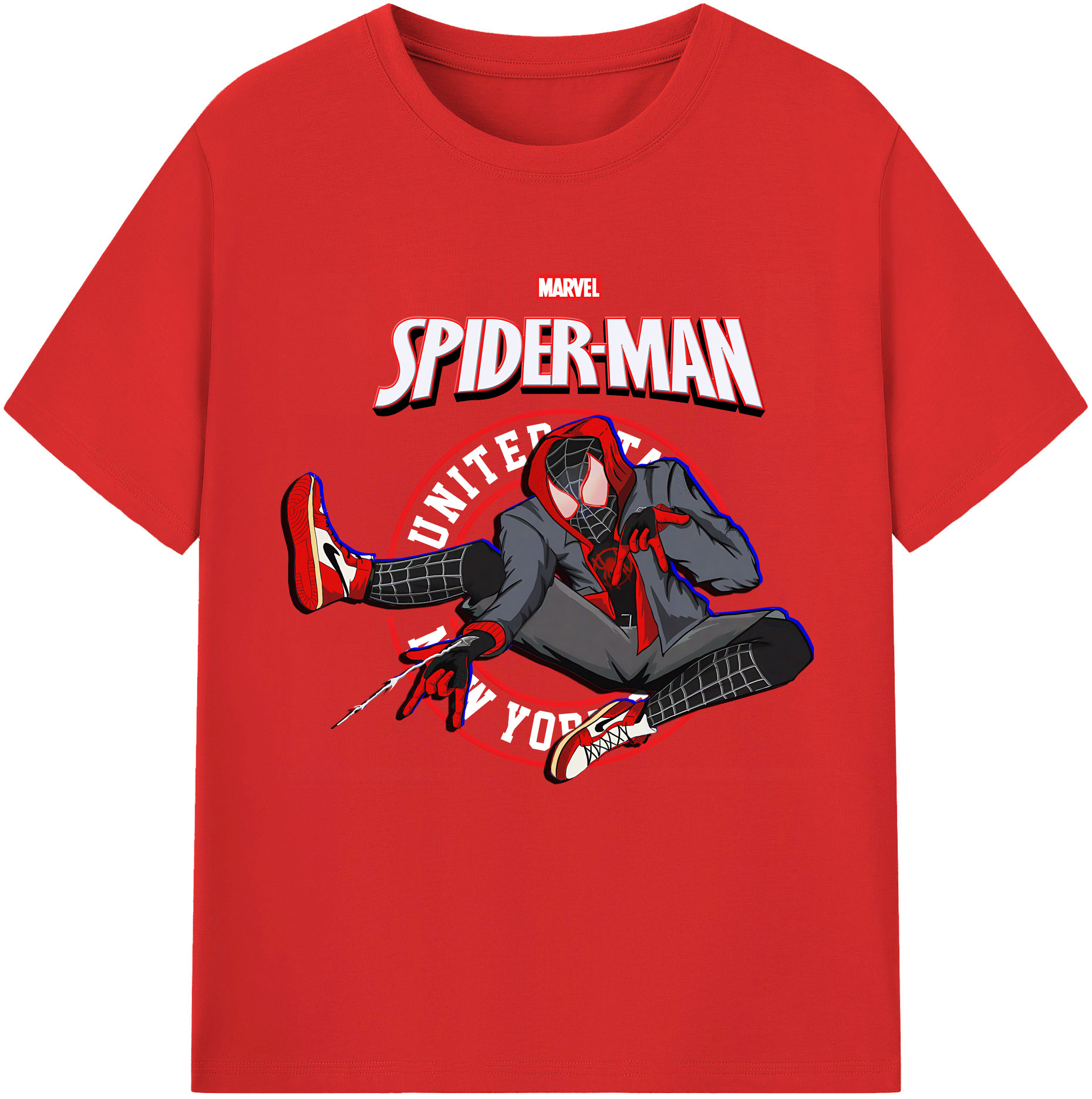 （画像用） Spider Man スパイダーマン 綿100％半袖Tシャツ（フロントプリント）