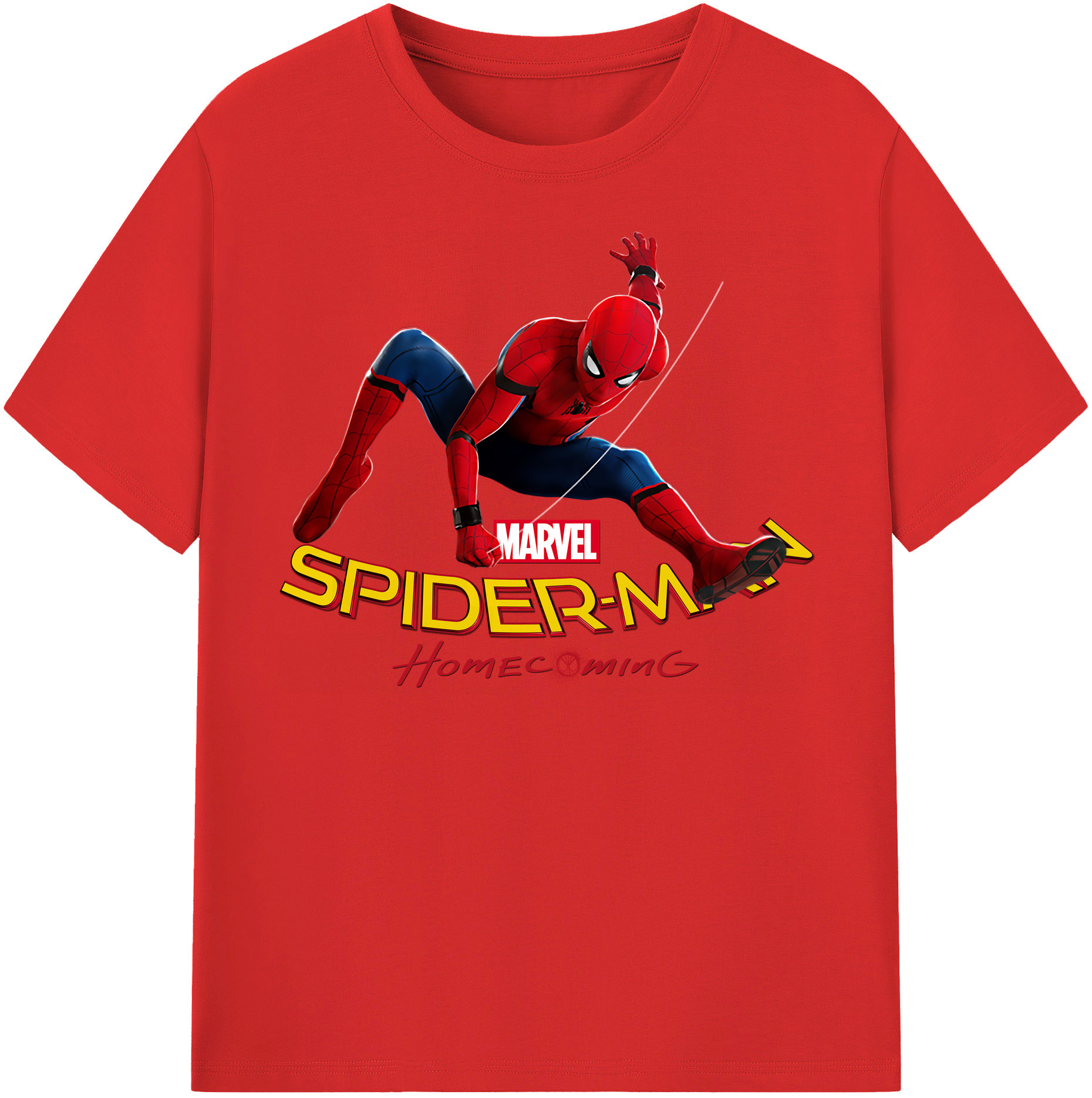（画像用） Spider Man スパイダーマン 綿100％半袖Tシャツ（フロントプリント）