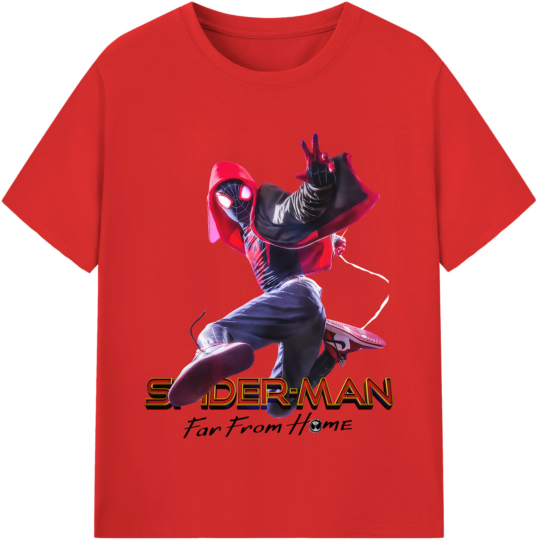 Spider Man スパイダーマン 綿100％半袖Tシャツ（フロントプリント）