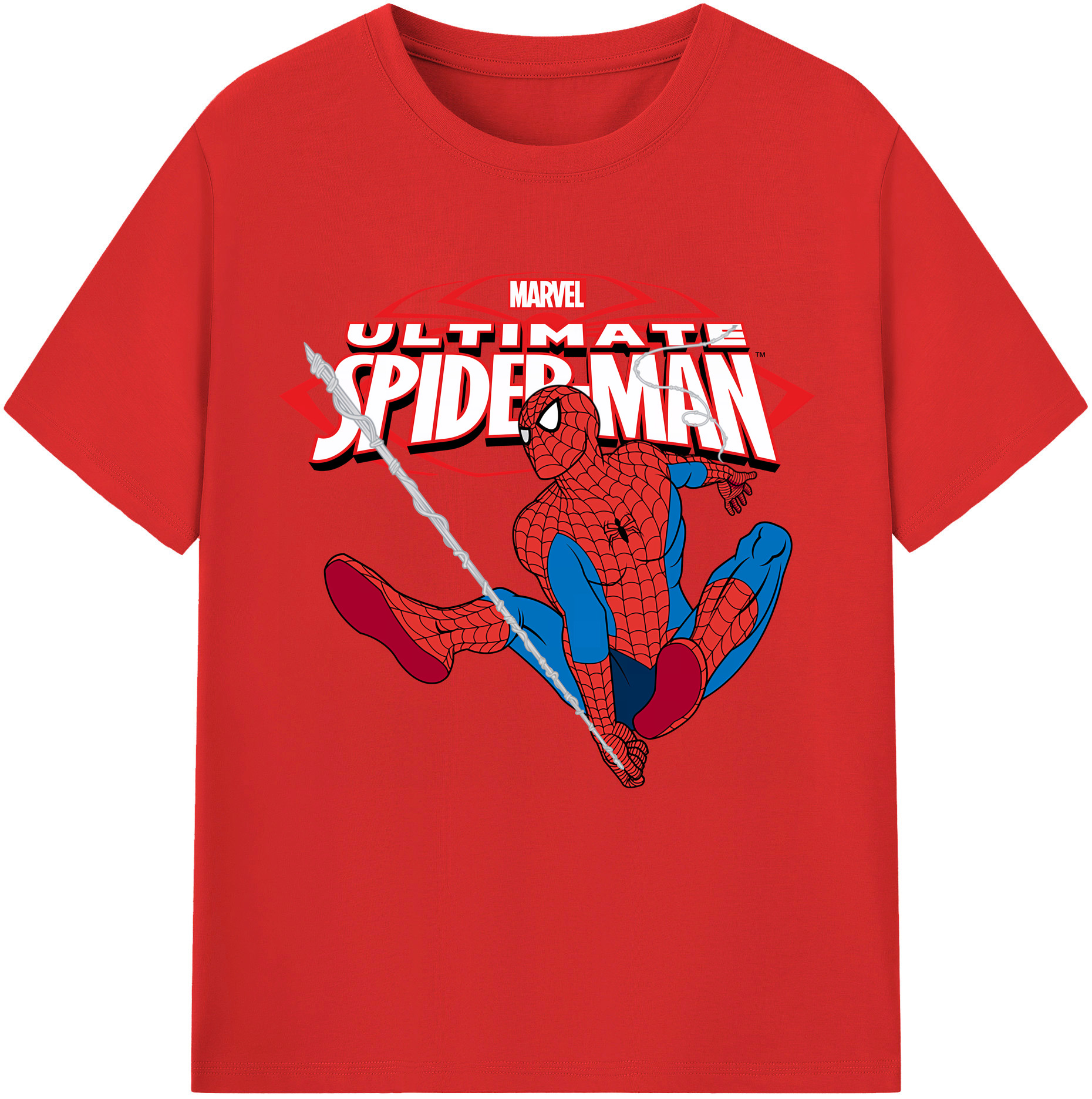 （画像用） Spider Man スパイダーマン 綿100％半袖Tシャツ（フロントプリント）