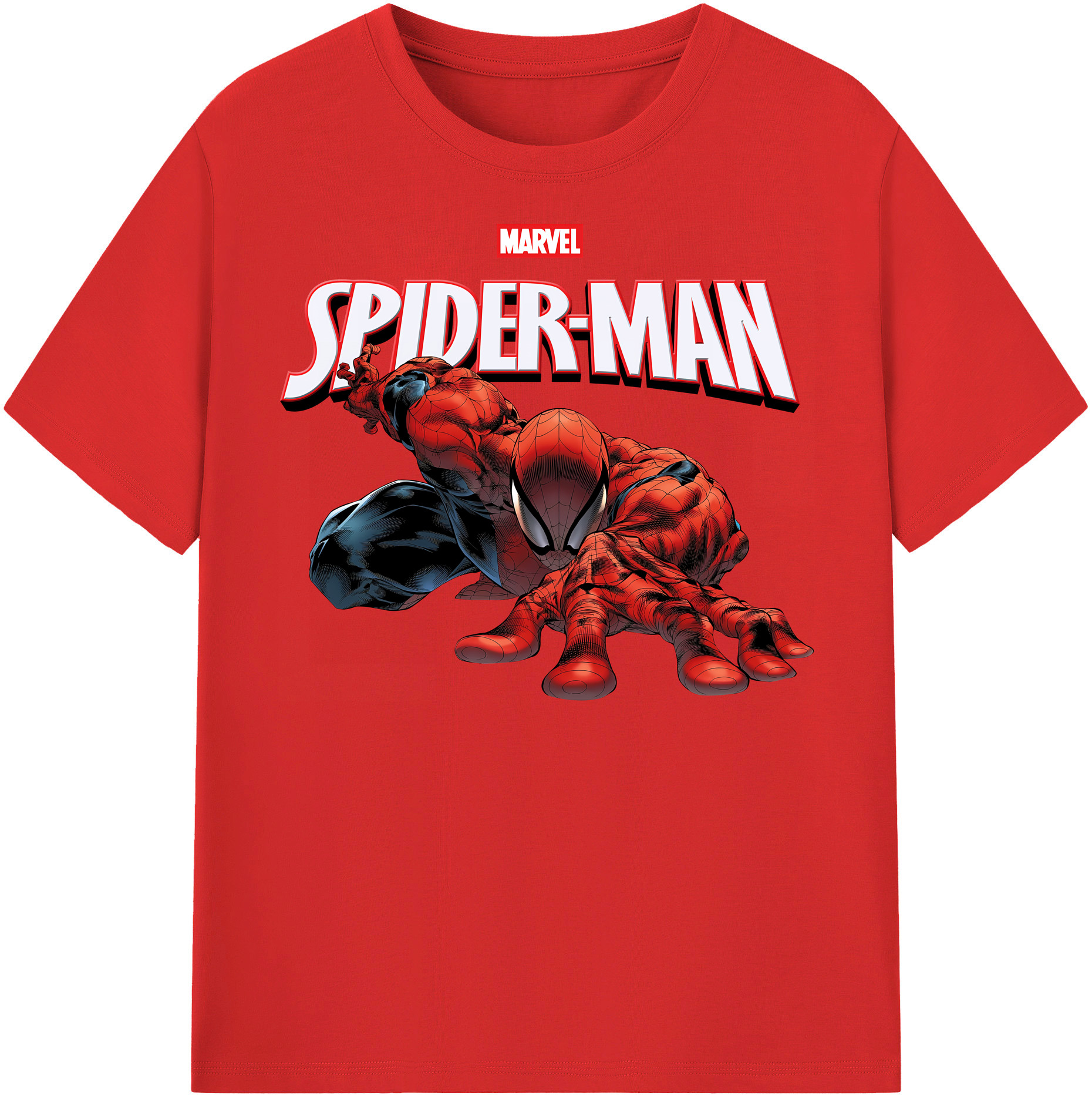 （画像用） Spider Man スパイダーマン 綿100％半袖Tシャツ（フロントプリント）