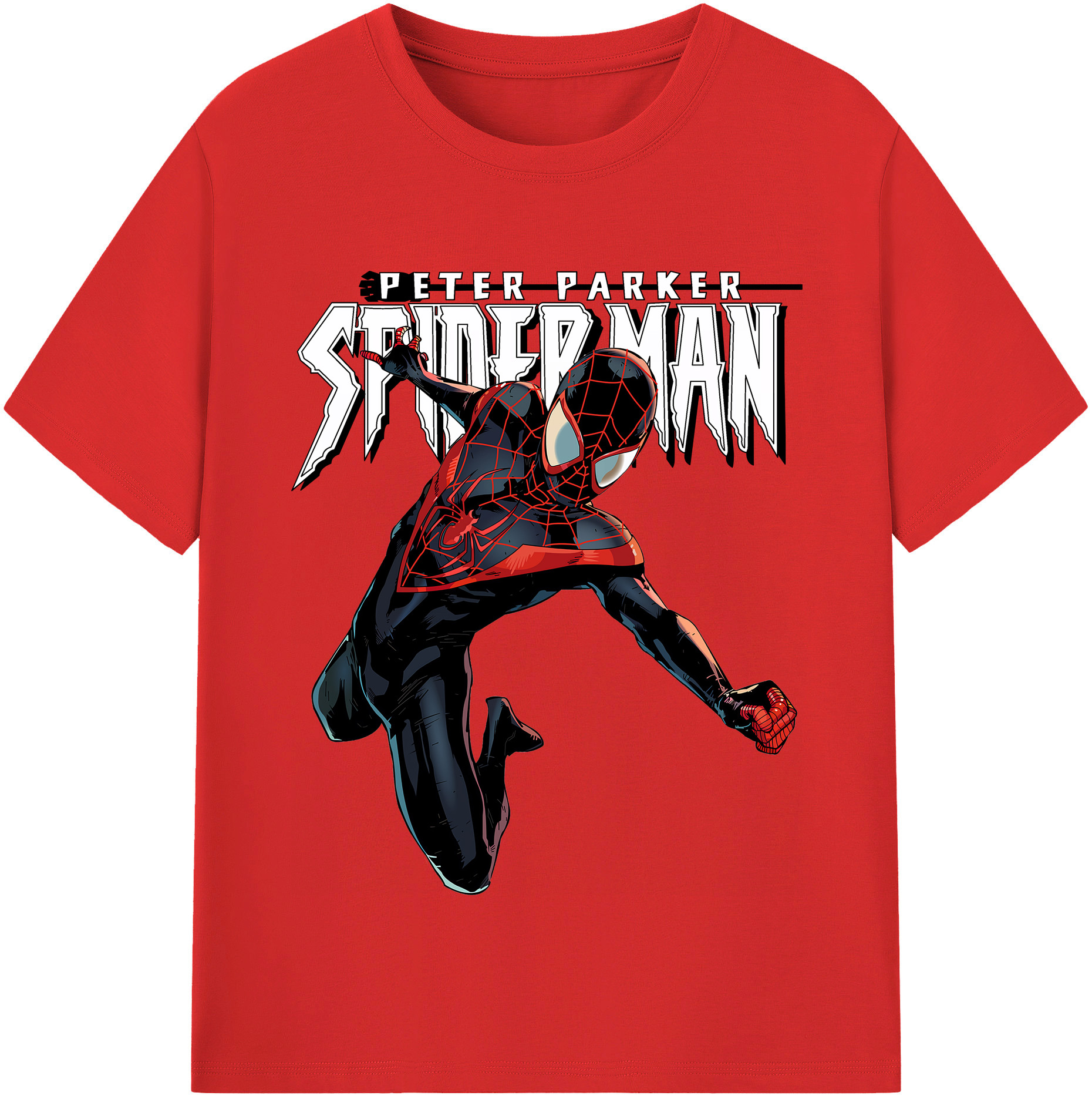 （画像用） Spider Man スパイダーマン 綿100％半袖Tシャツ（フロントプリント）