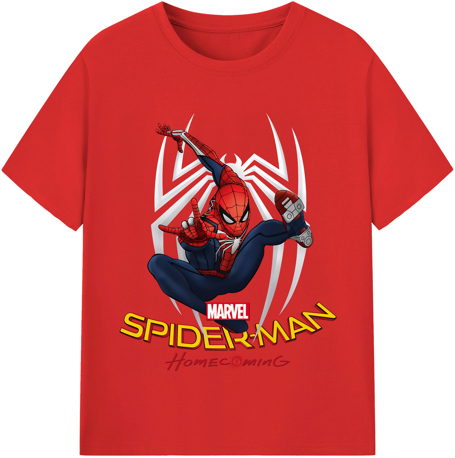 （画像用） Spider Man スパイダーマン 綿100％半袖Tシャツ（フロントプリント）