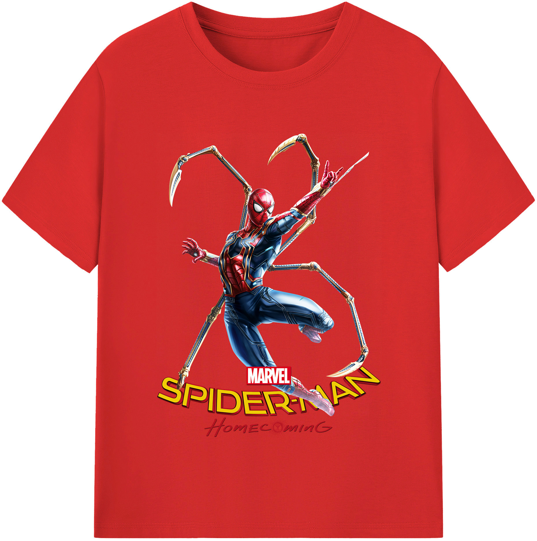 （画像用） Spider Man スパイダーマン 綿100％半袖Tシャツ（フロントプリント）