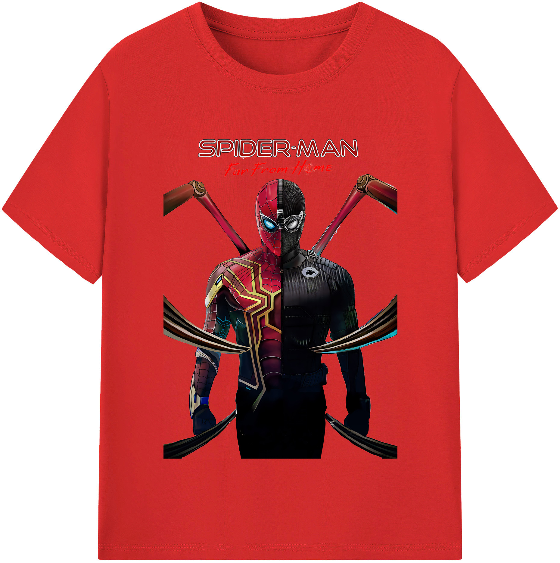 Spider Man スパイダーマン 綿100％半袖Tシャツ（フロントプリント）