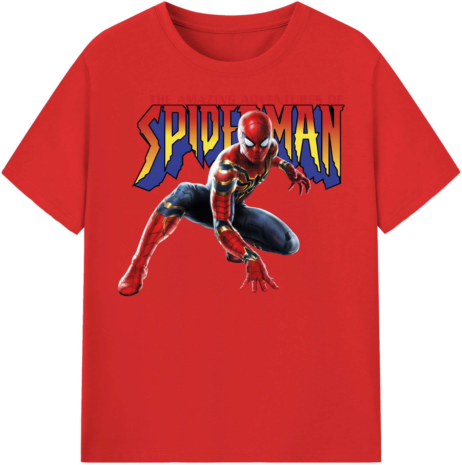 Spider Man スパイダーマン 綿100％半袖Tシャツ（フロントプリント）