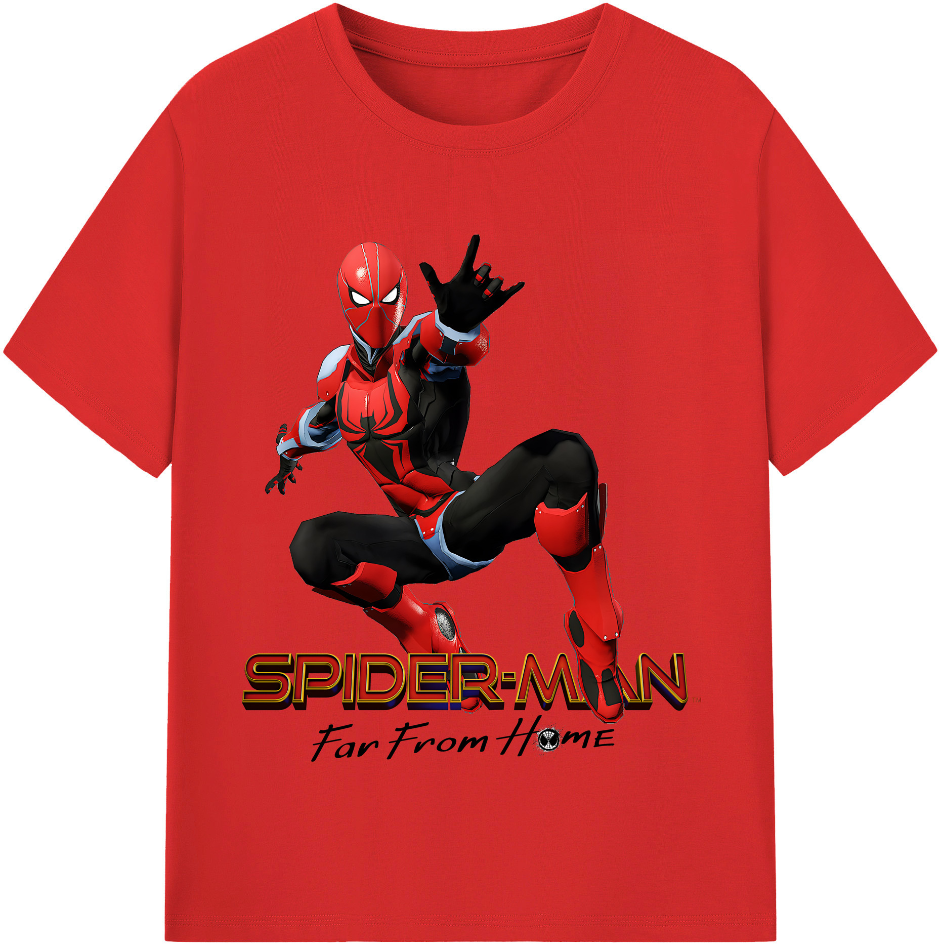 （画像用） Spider Man スパイダーマン 綿100％半袖Tシャツ（フロントプリント）