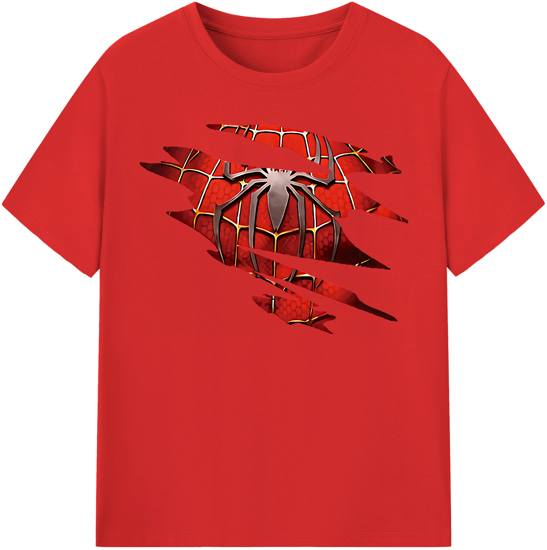 （画像用） Spider Man スパイダーマン 綿100％半袖Tシャツ（フロントプリント）