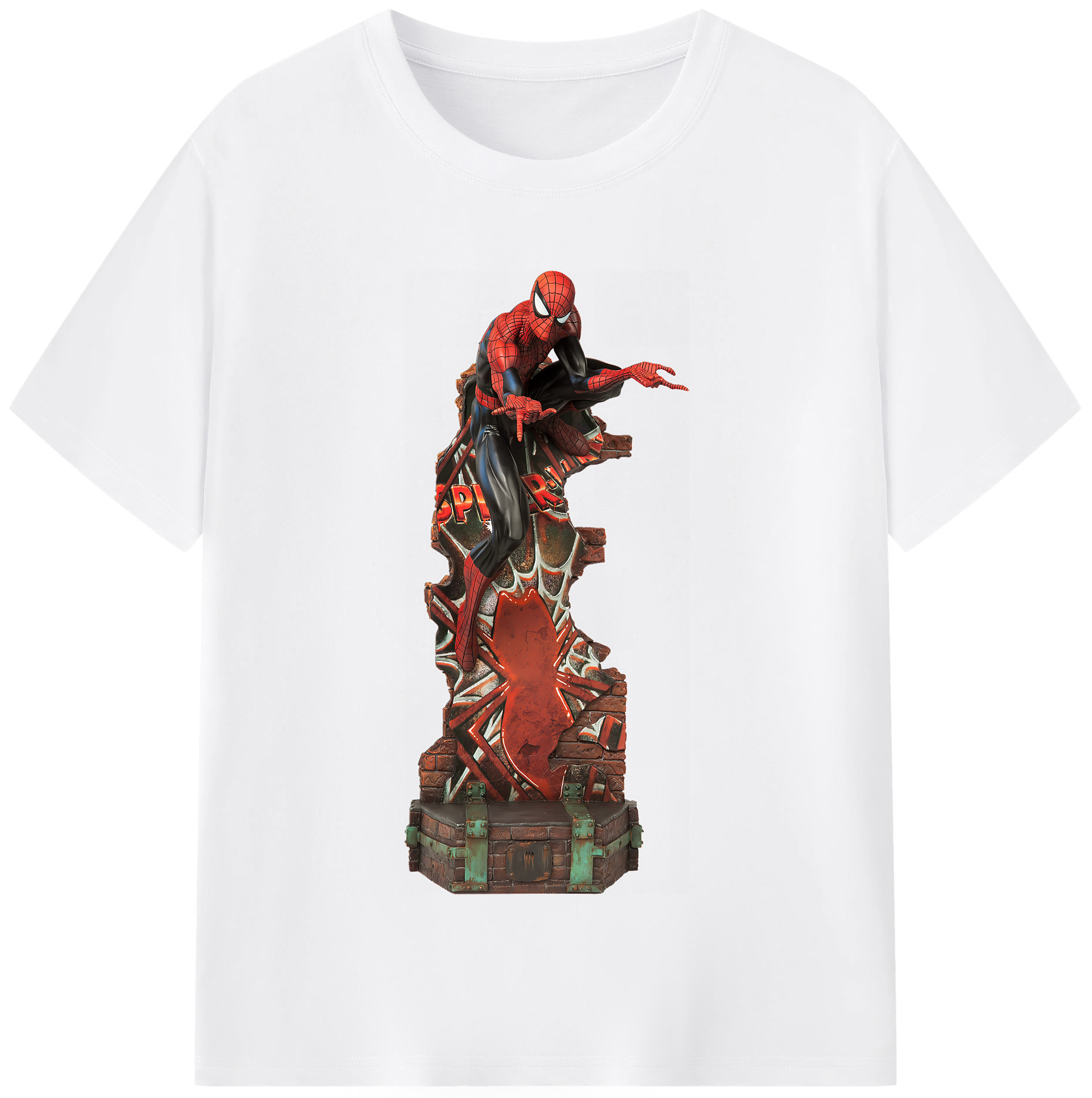 （画像用） Spider Man スパイダーマン 綿100％半袖Tシャツ（フロントプリント）
