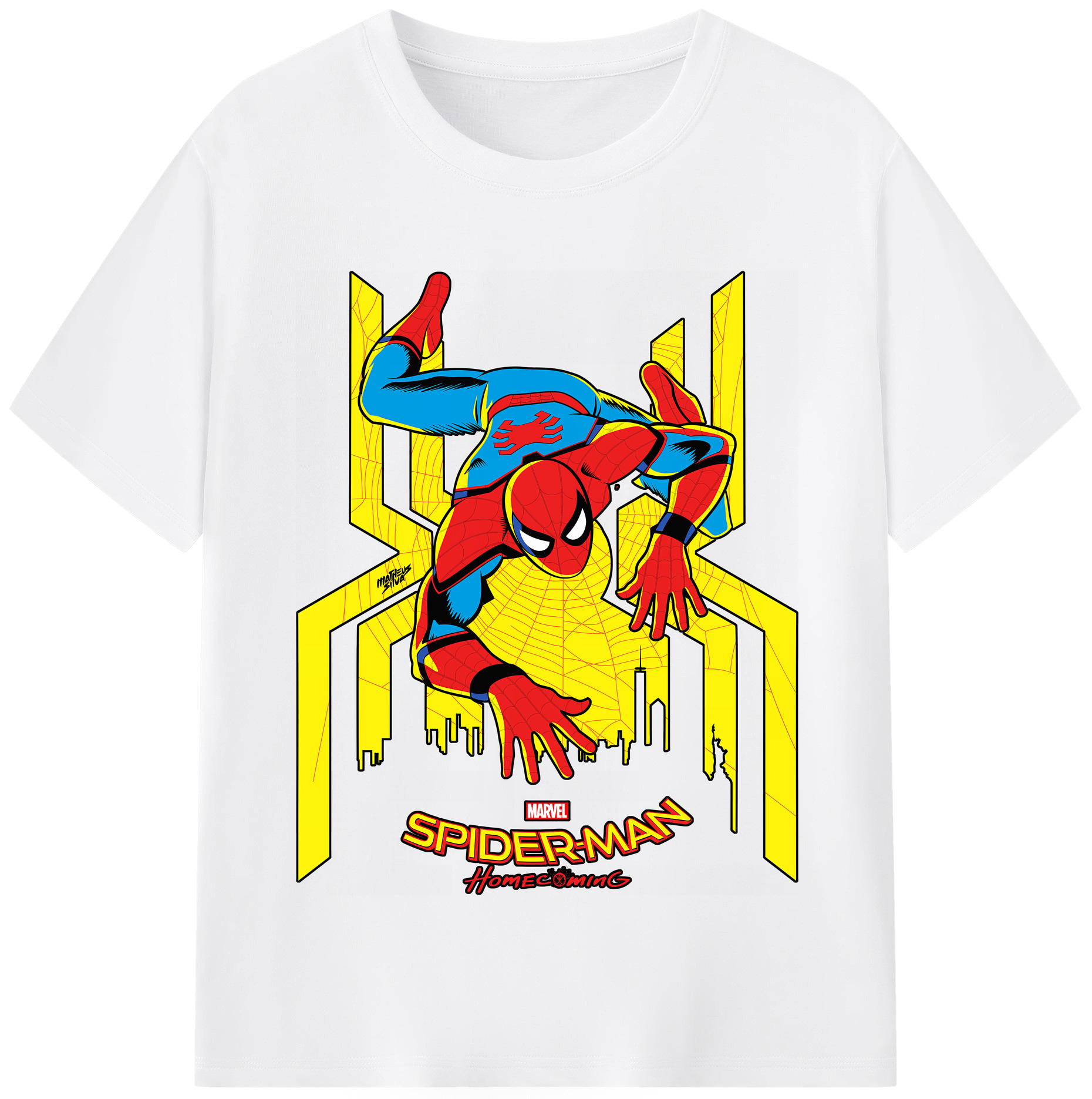 （画像用） Spider Man スパイダーマン 綿100％半袖Tシャツ（フロントプリント）
