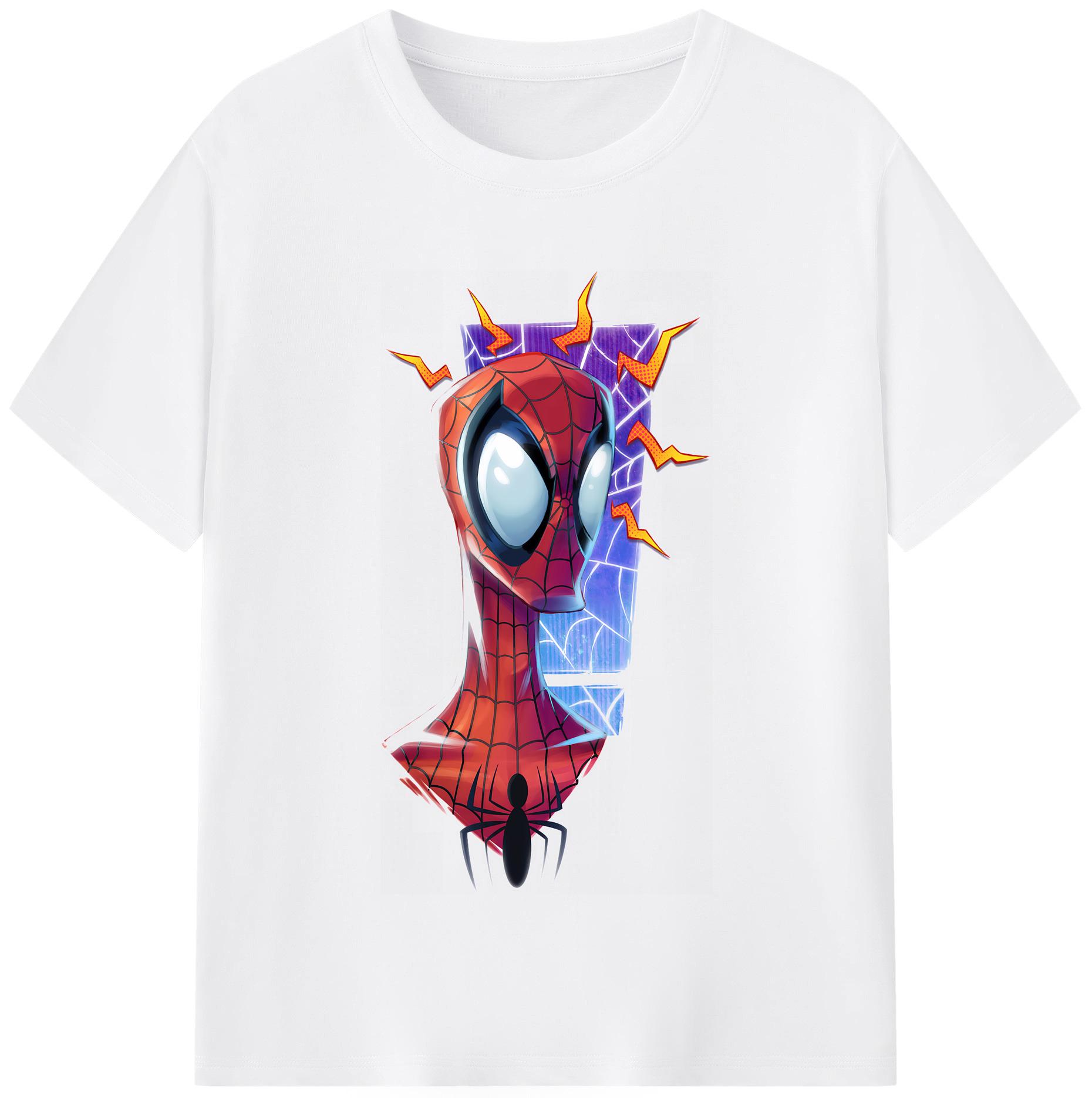 （画像用） Spider Man スパイダーマン 綿100％半袖Tシャツ（フロントプリント）