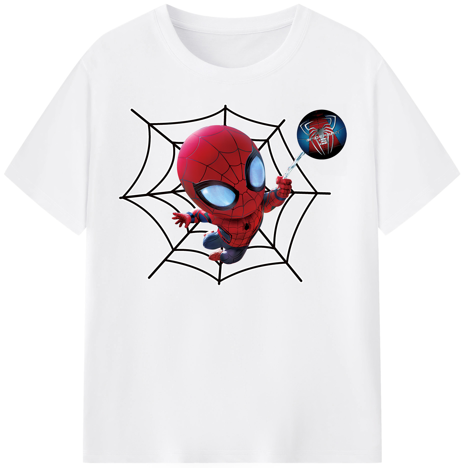 （画像用） Spider Man スパイダーマン 綿100％半袖Tシャツ（フロントプリント）