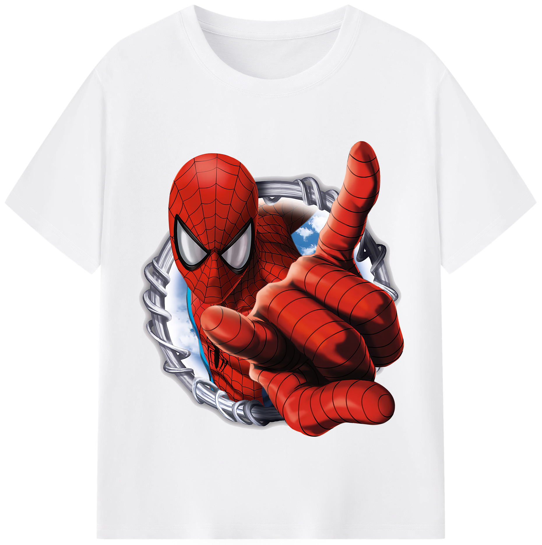 （画像用） Spider Man スパイダーマン 綿100％半袖Tシャツ（フロントプリント）