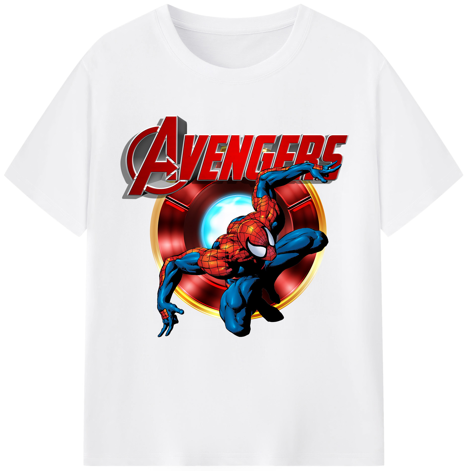 （画像用） Spider Man スパイダーマン 綿100％半袖Tシャツ（フロントプリント）
