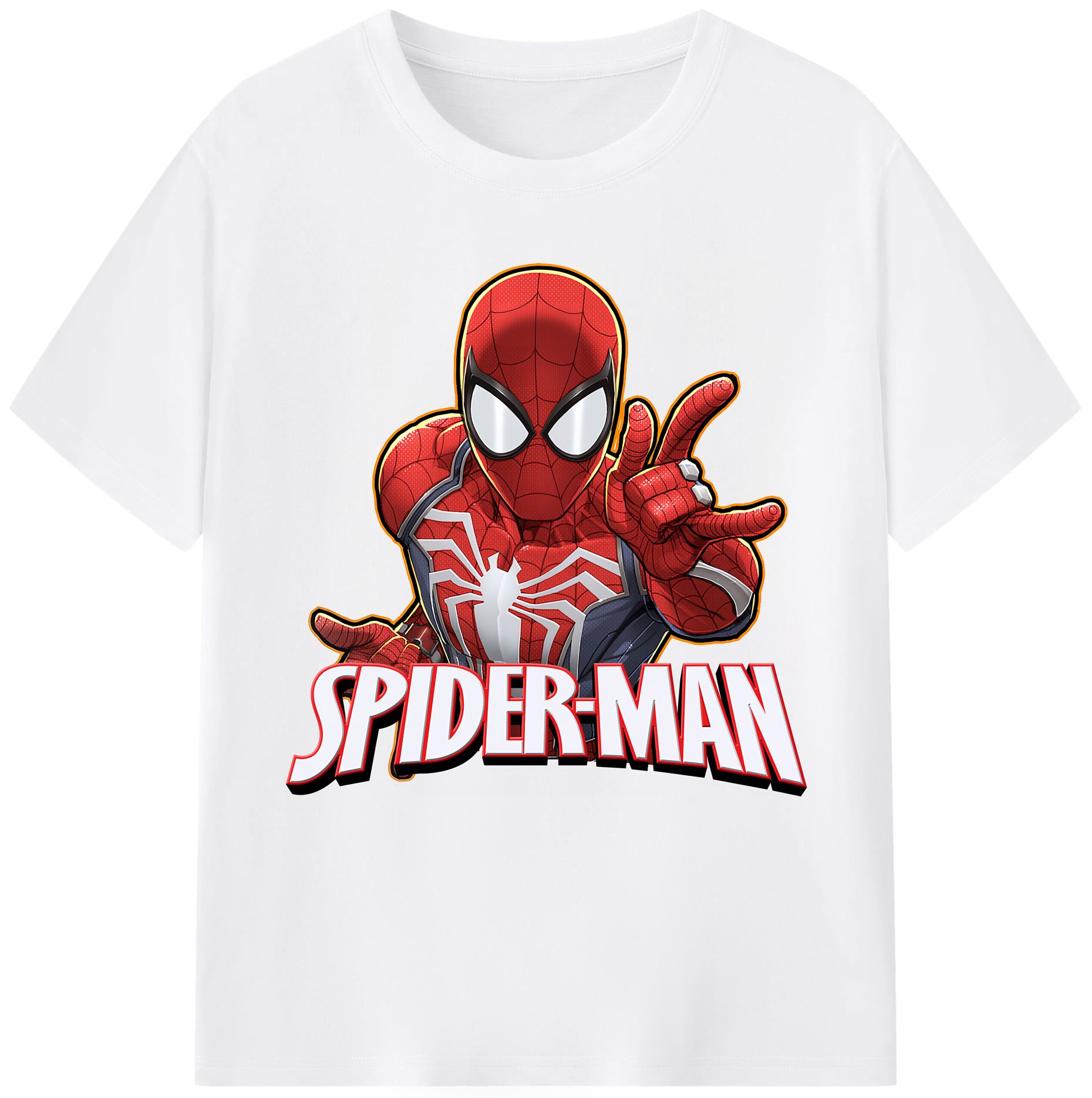 （画像用） Spider Man スパイダーマン 綿100％半袖Tシャツ（フロントプリント）