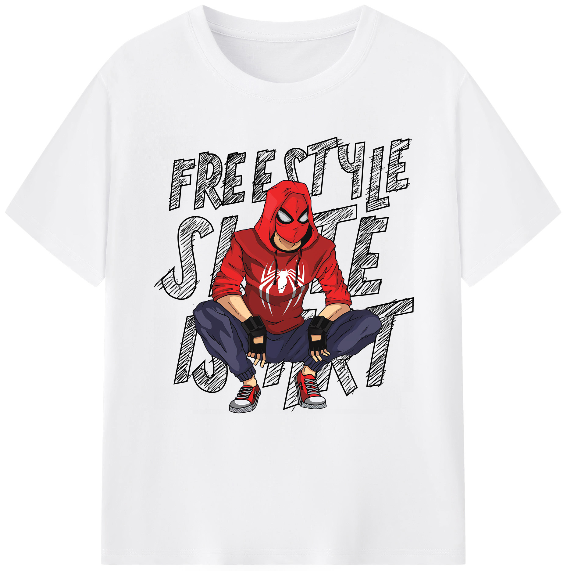 （画像用） Spider Man スパイダーマン 綿100％半袖Tシャツ（フロントプリント）