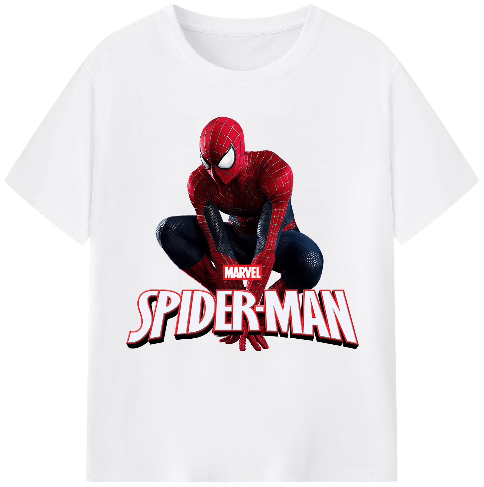 （画像用） Spider Man スパイダーマン 綿100％半袖Tシャツ（フロントプリント）