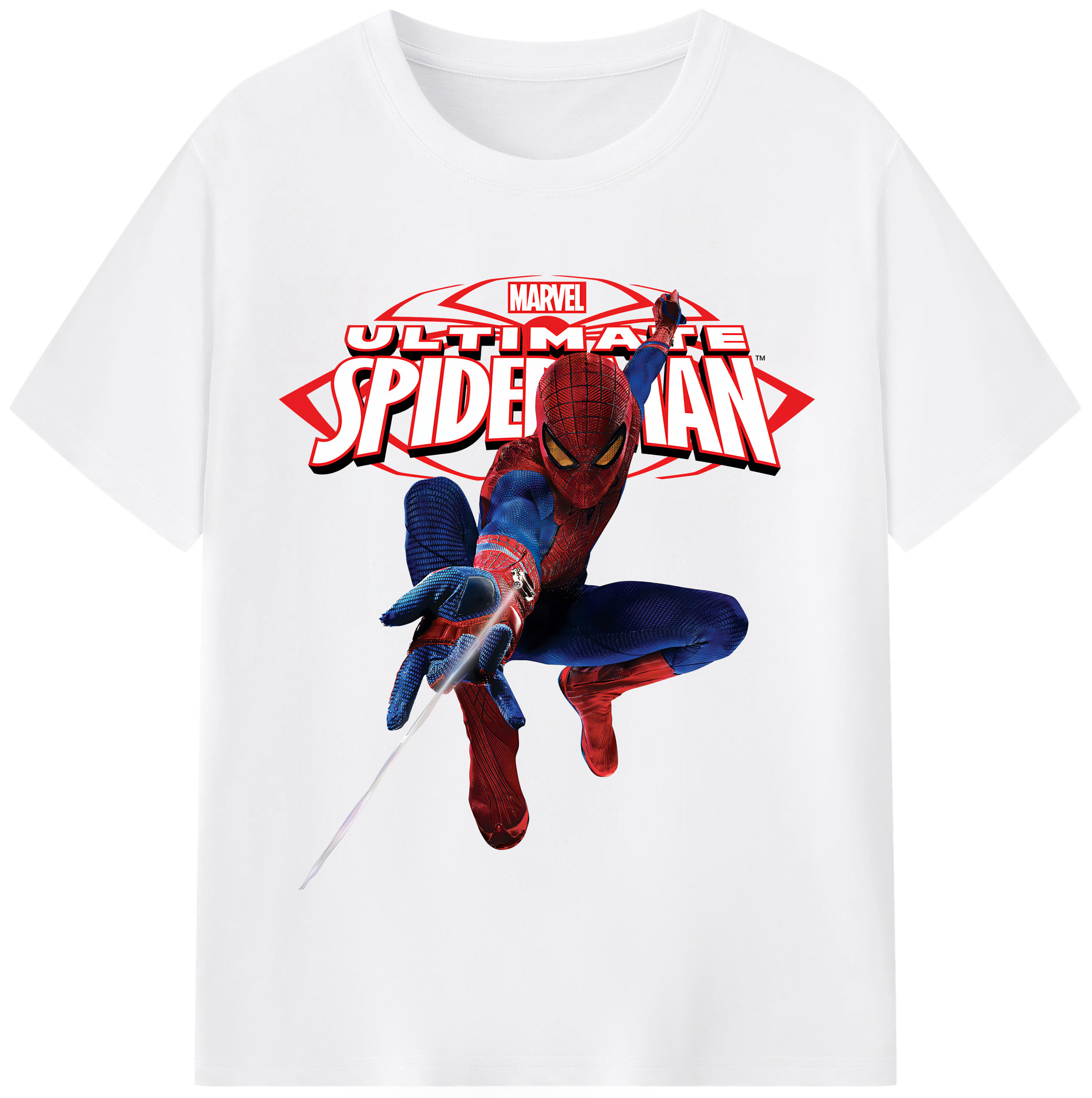 （画像用） Spider Man スパイダーマン 綿100％半袖Tシャツ（フロントプリント）
