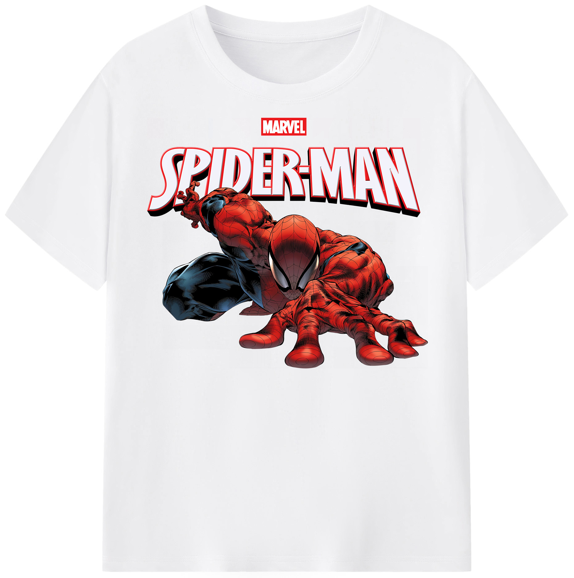 （画像用） Spider Man スパイダーマン 綿100％半袖Tシャツ（フロントプリント）