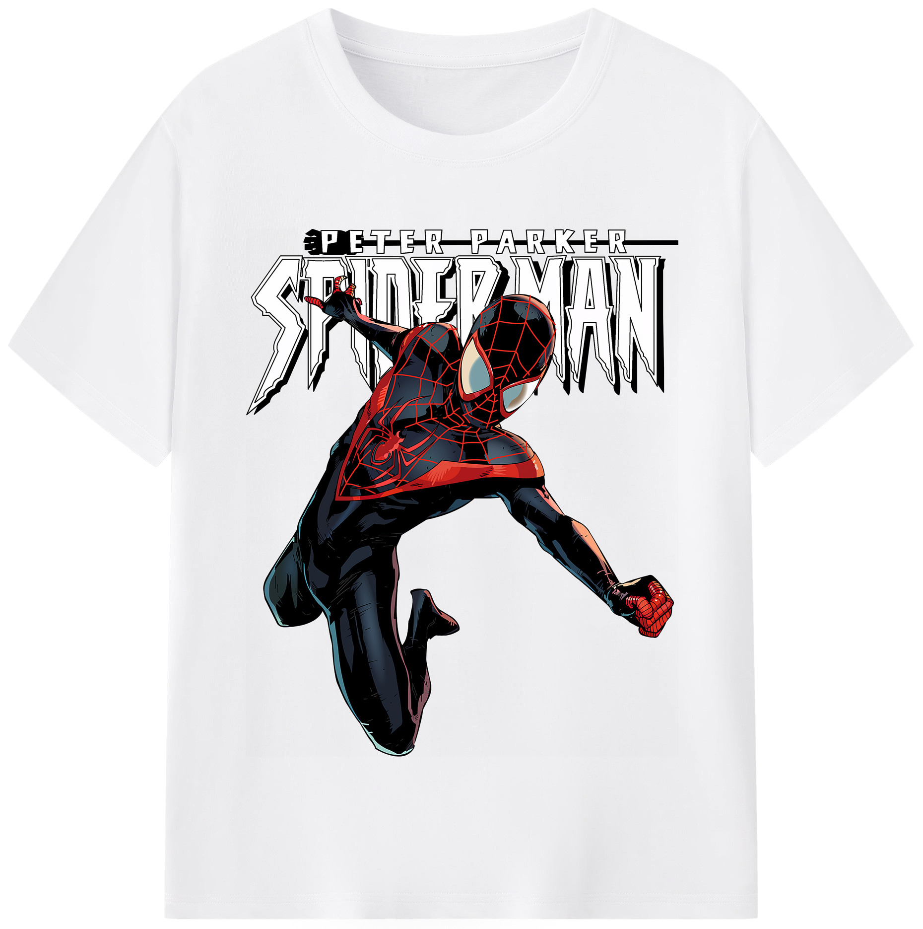 （画像用） Spider Man スパイダーマン 綿100％半袖Tシャツ（フロントプリント）