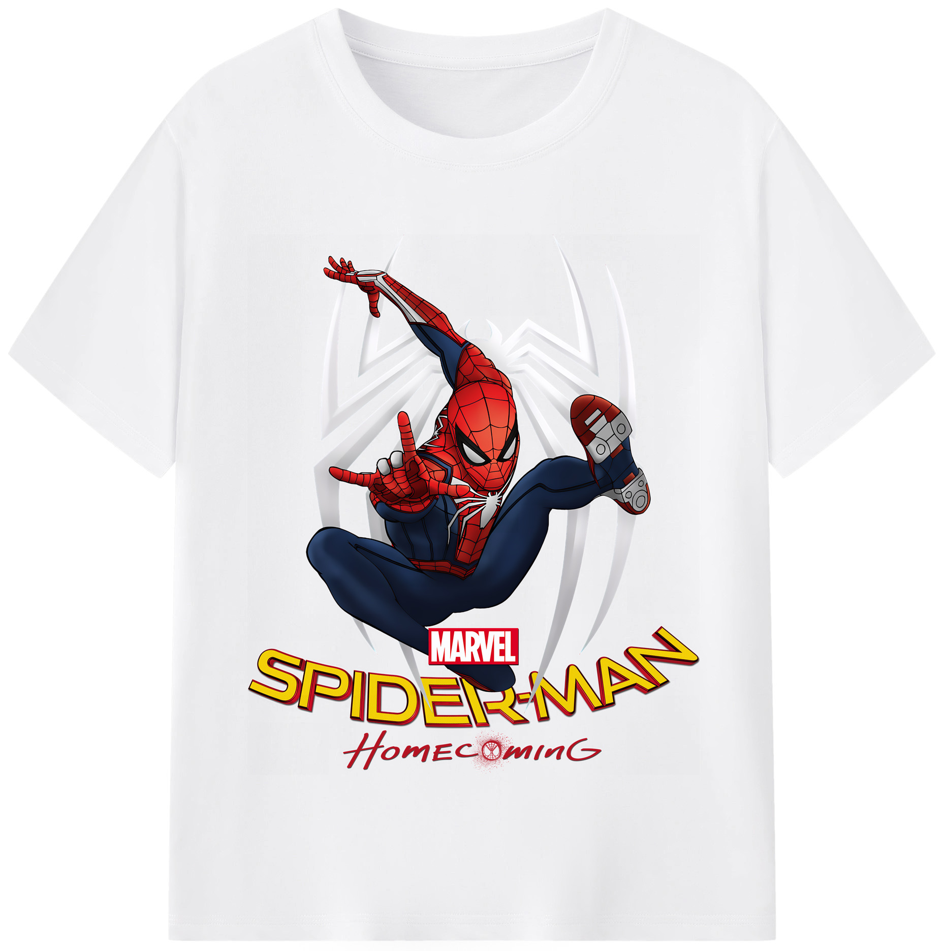 （画像用） Spider Man スパイダーマン 綿100％半袖Tシャツ（フロントプリント）