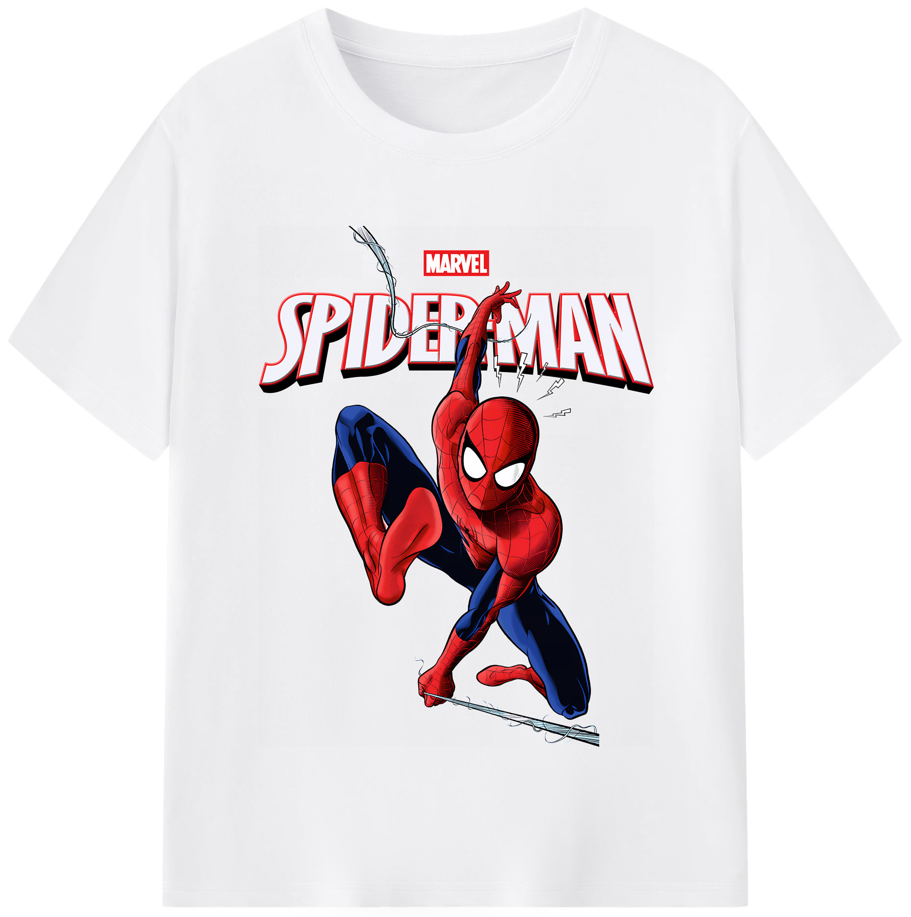 （画像用） Spider Man スパイダーマン 綿100％半袖Tシャツ（フロントプリント）