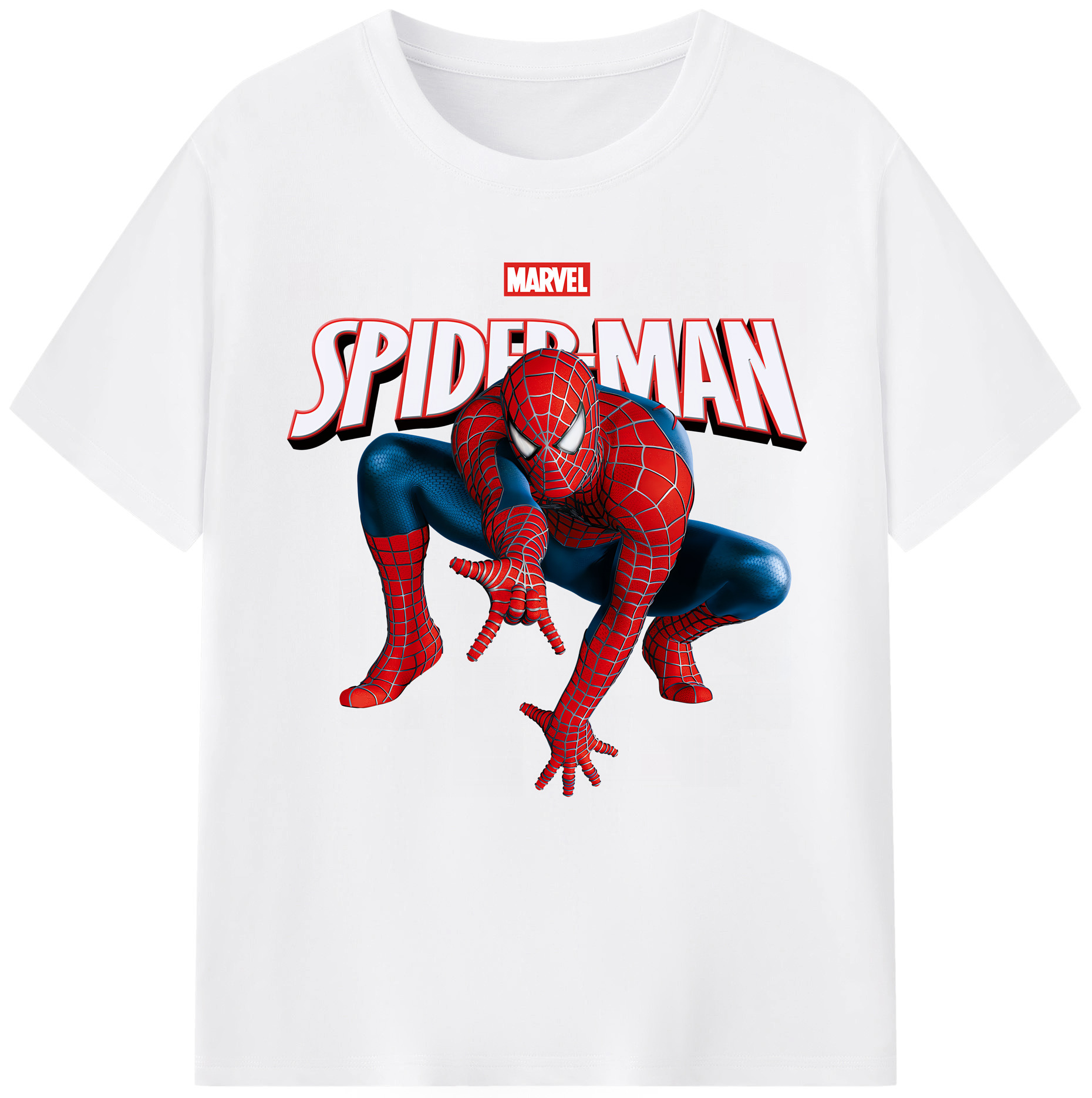 （画像用） Spider Man スパイダーマン 綿100％半袖Tシャツ（フロントプリント）