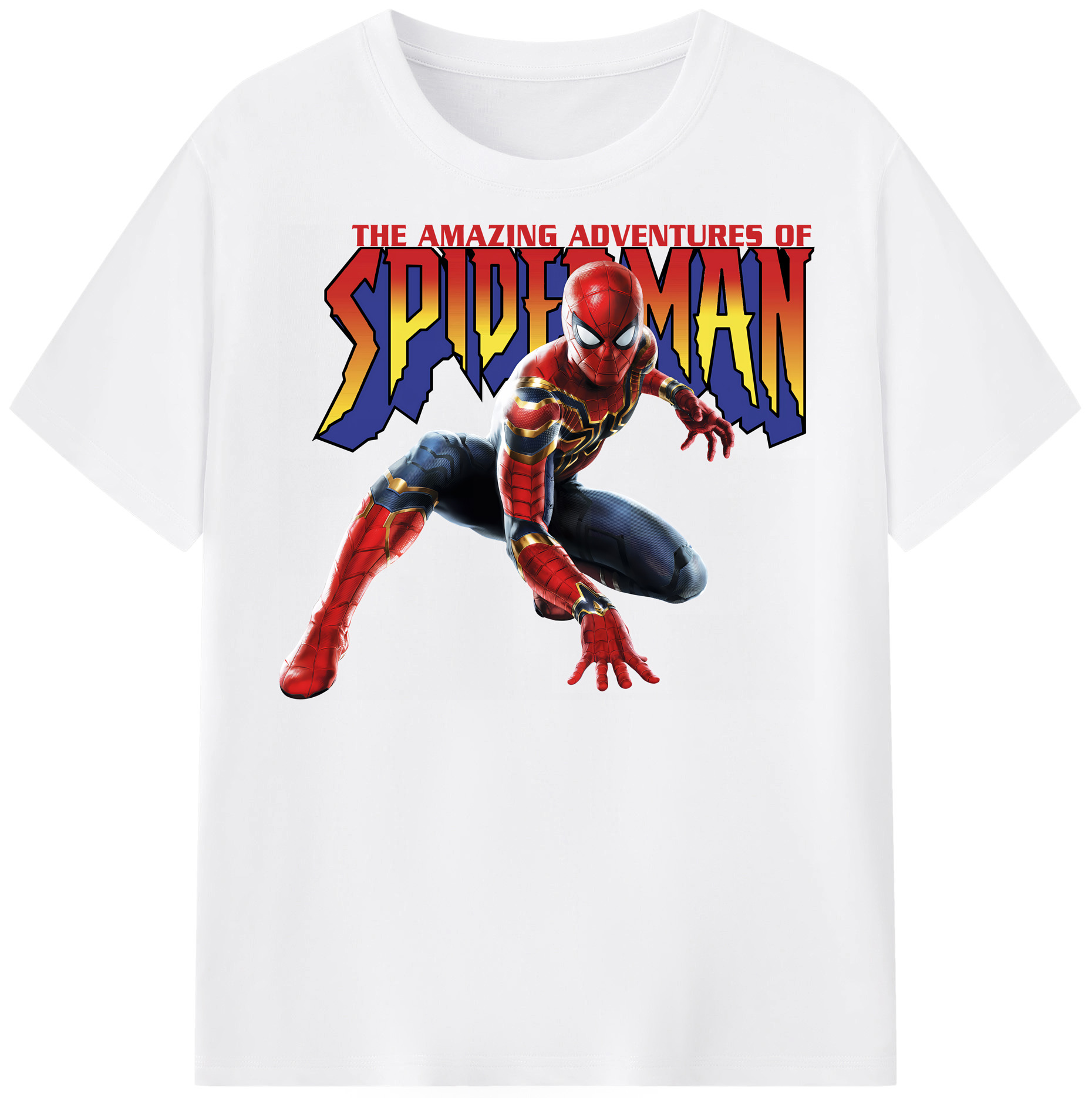 （画像用） Spider Man スパイダーマン 綿100％半袖Tシャツ（フロントプリント）