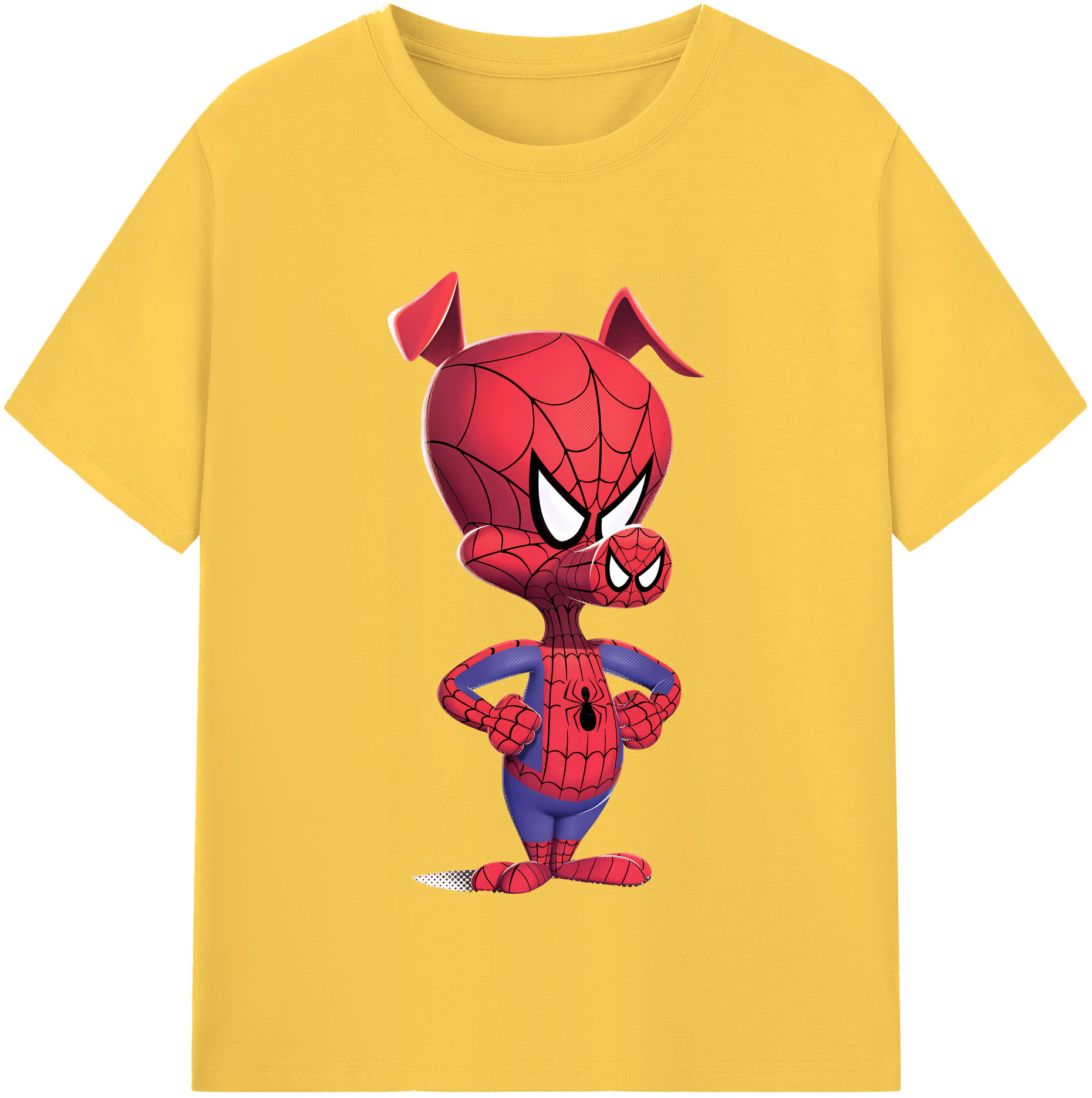（画像用） Spider Man スパイダーマン 綿100％半袖Tシャツ（フロントプリント）
