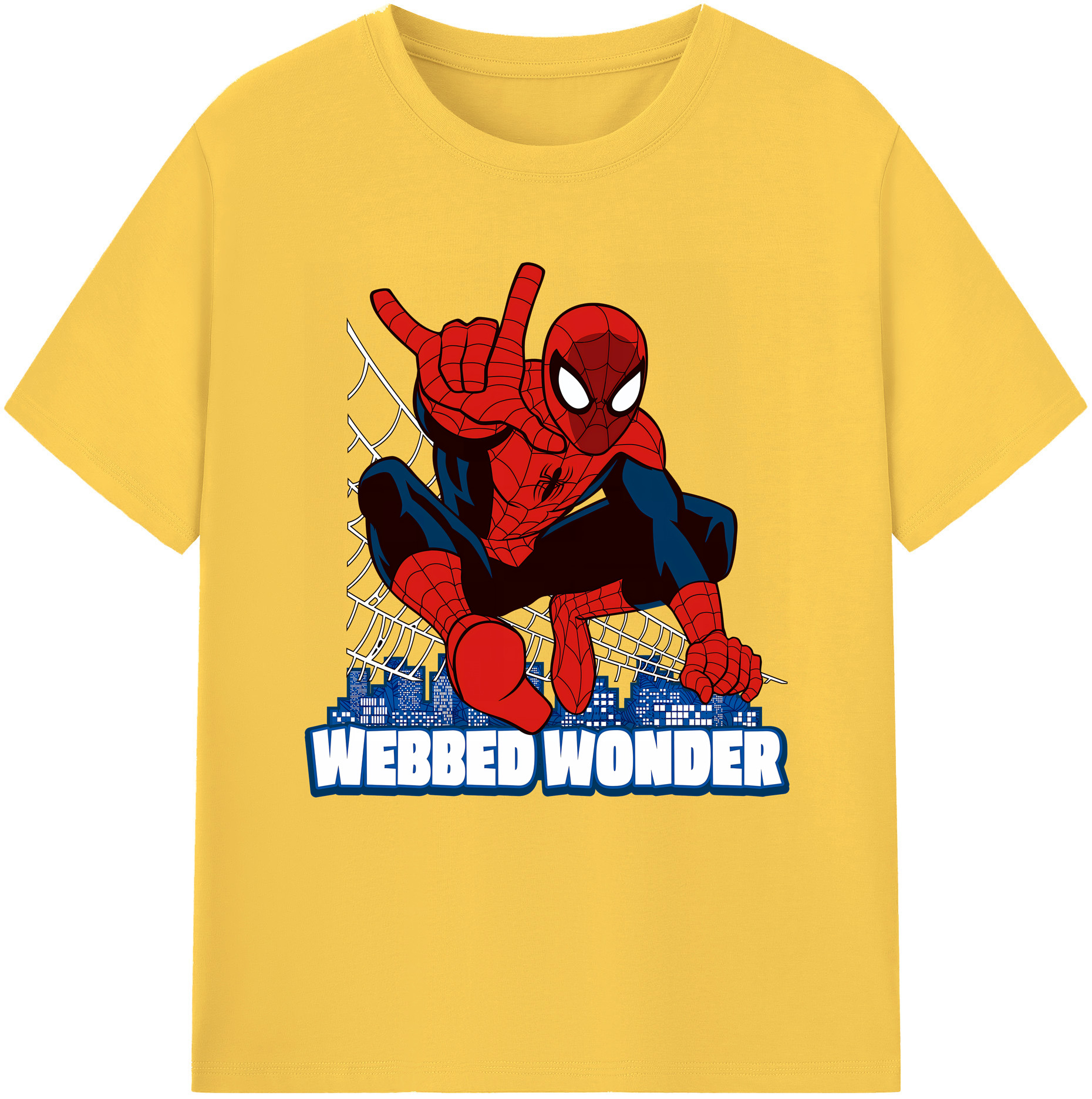 （画像用） Spider Man スパイダーマン 綿100％半袖Tシャツ（フロントプリント）