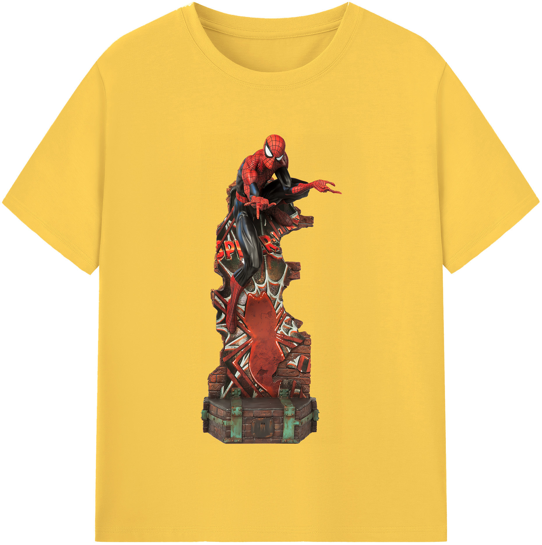 （画像用） Spider Man スパイダーマン 綿100％半袖Tシャツ（フロントプリント）