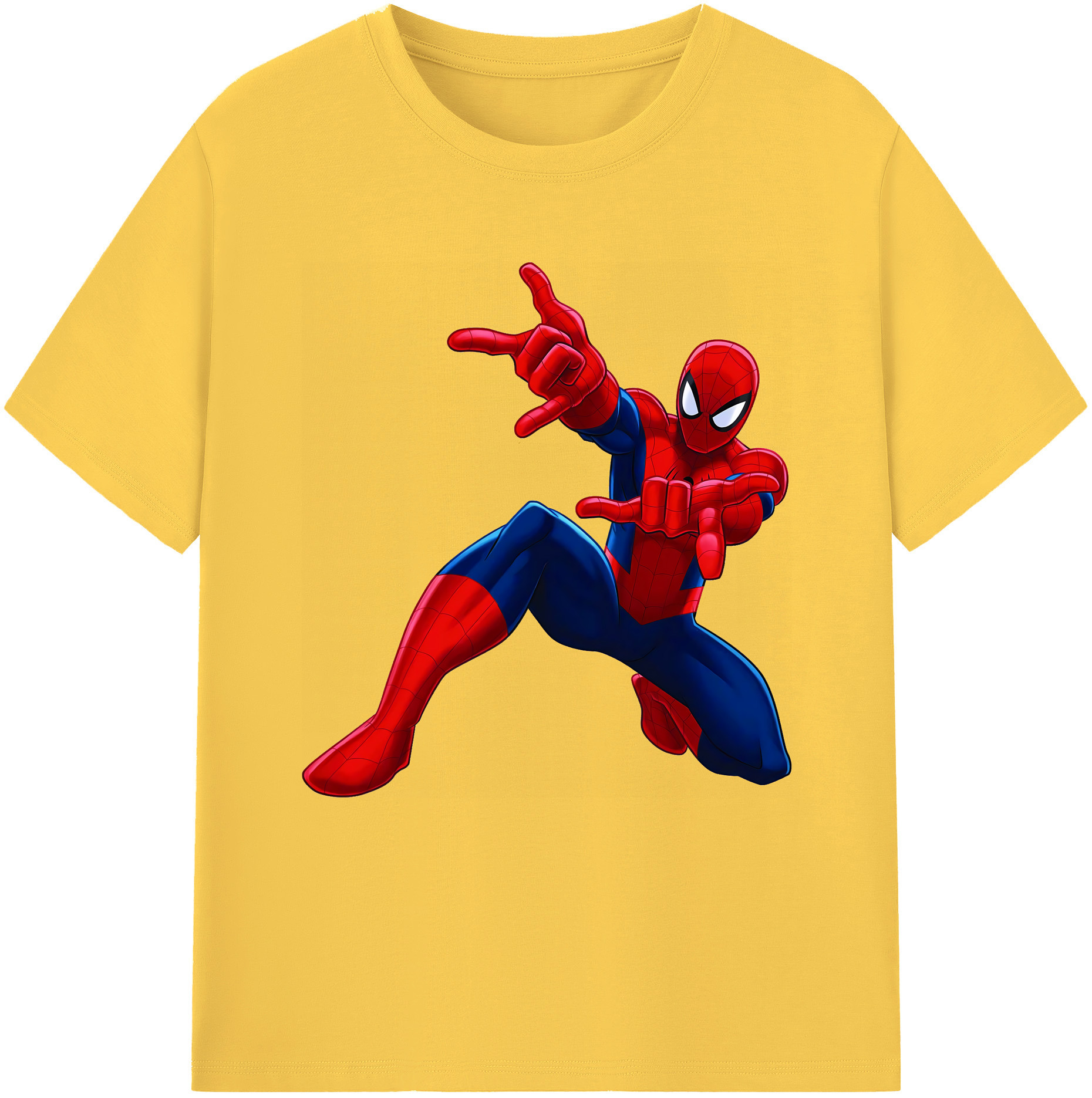 Spider Man スパイダーマン 綿100％半袖Tシャツ（フロントプリント）