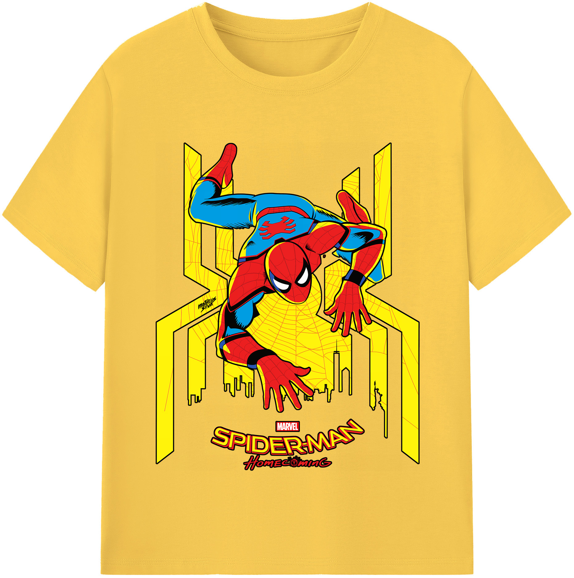 （画像用） Spider Man スパイダーマン 綿100％半袖Tシャツ（フロントプリント）