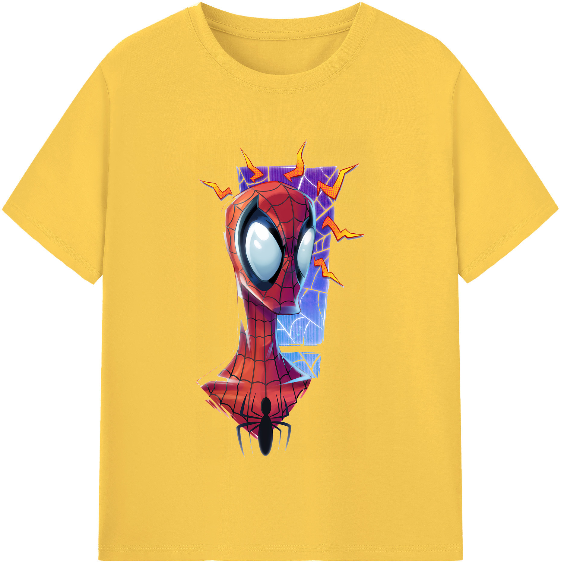 （画像用） Spider Man スパイダーマン 綿100％半袖Tシャツ（フロントプリント）