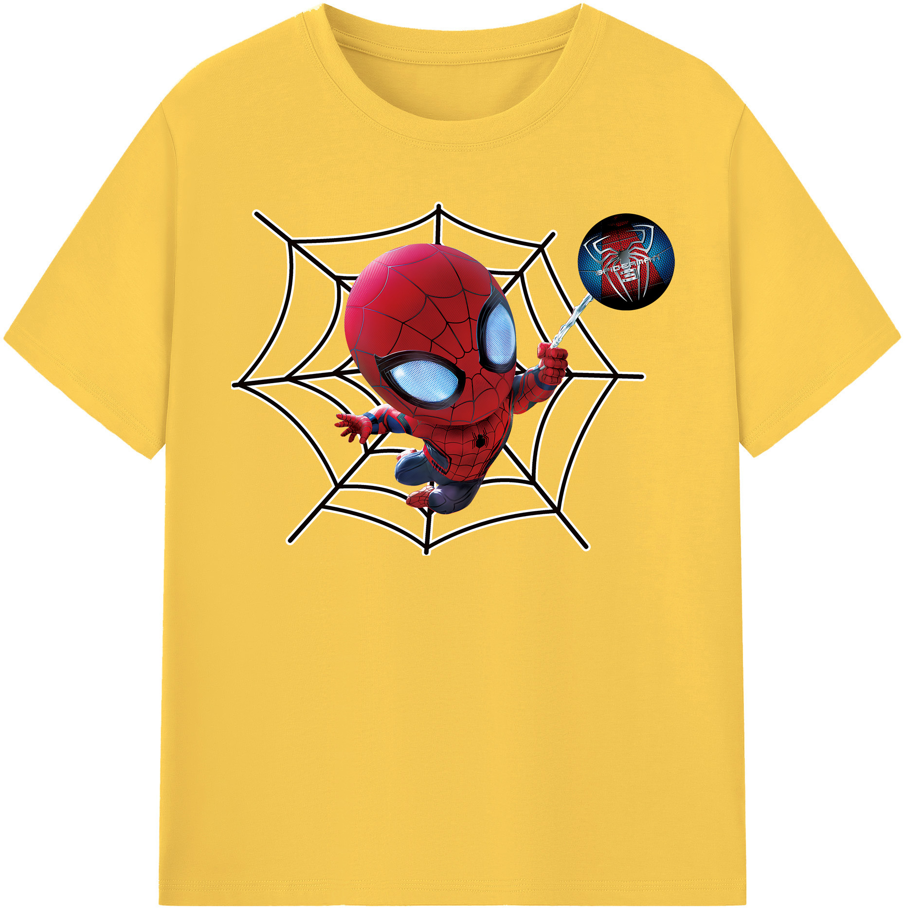 （画像用） Spider Man スパイダーマン 綿100％半袖Tシャツ（フロントプリント）