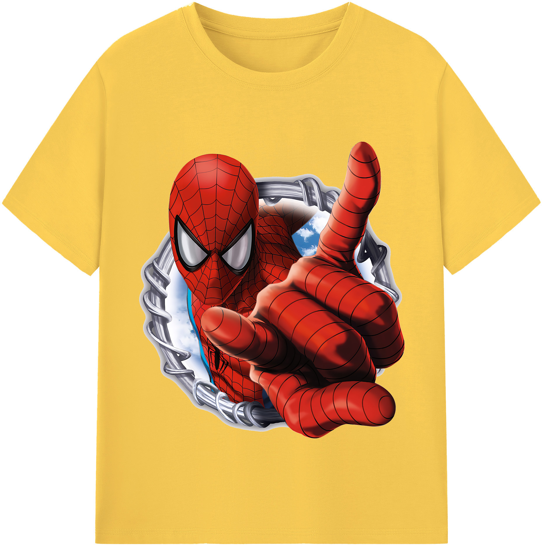 （画像用） Spider Man スパイダーマン 綿100％半袖Tシャツ（フロントプリント）