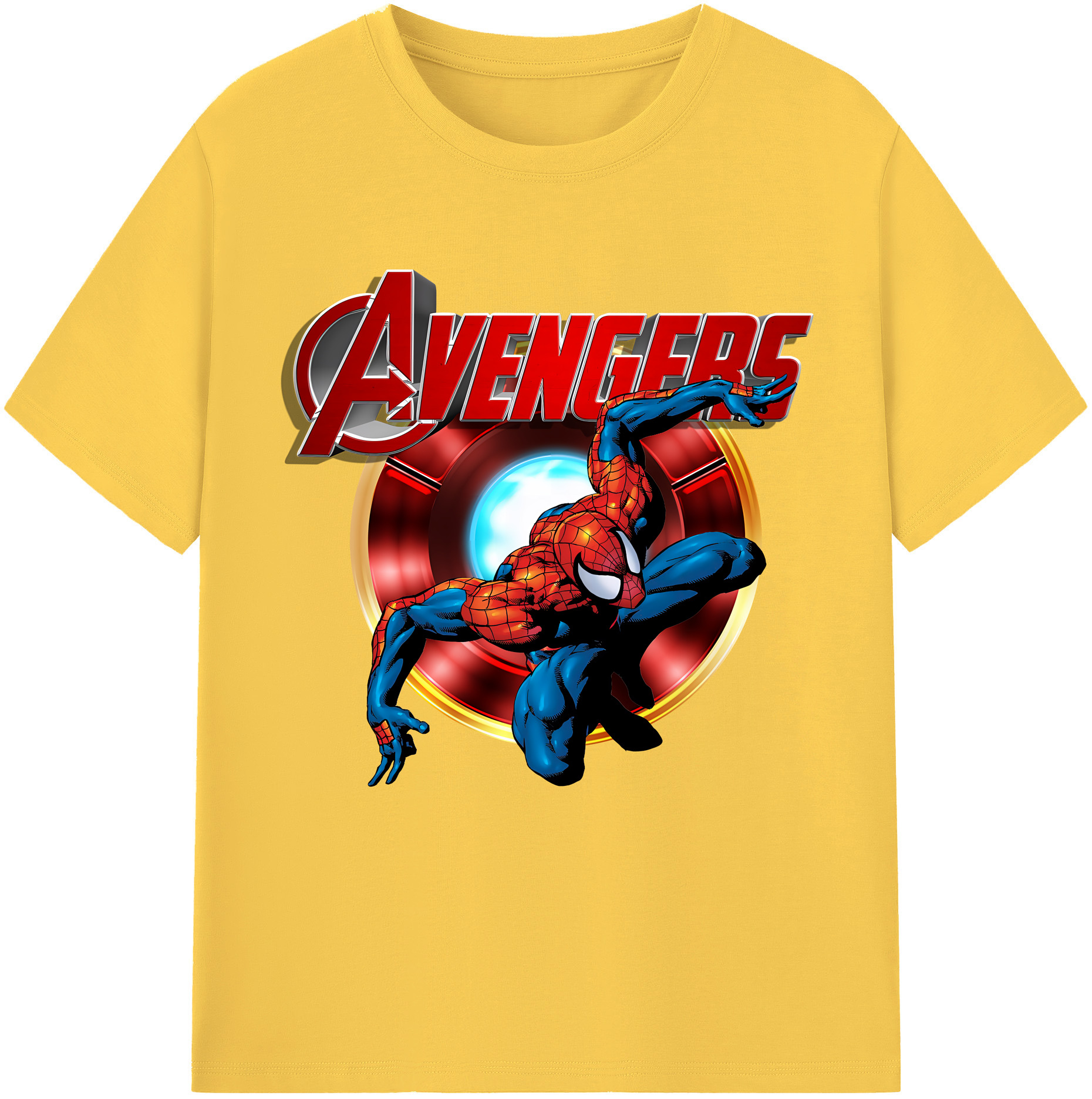 （画像用） Spider Man スパイダーマン 綿100％半袖Tシャツ（フロントプリント）