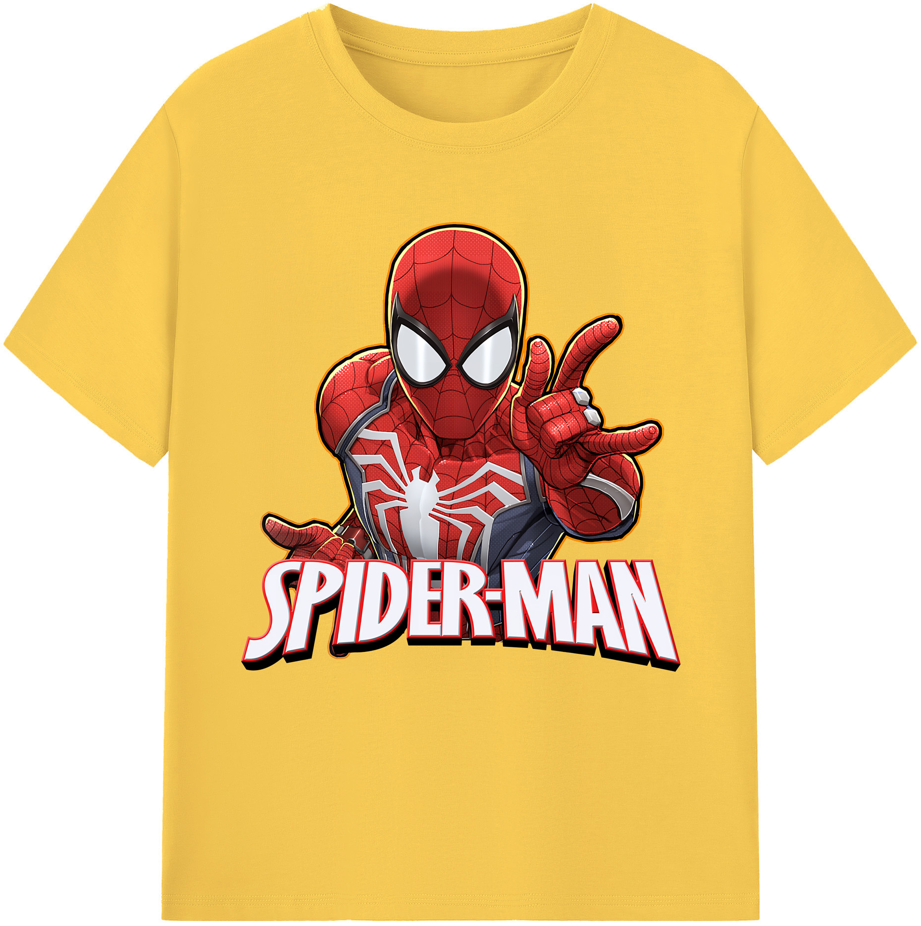 （画像用） Spider Man スパイダーマン 綿100％半袖Tシャツ（フロントプリント）