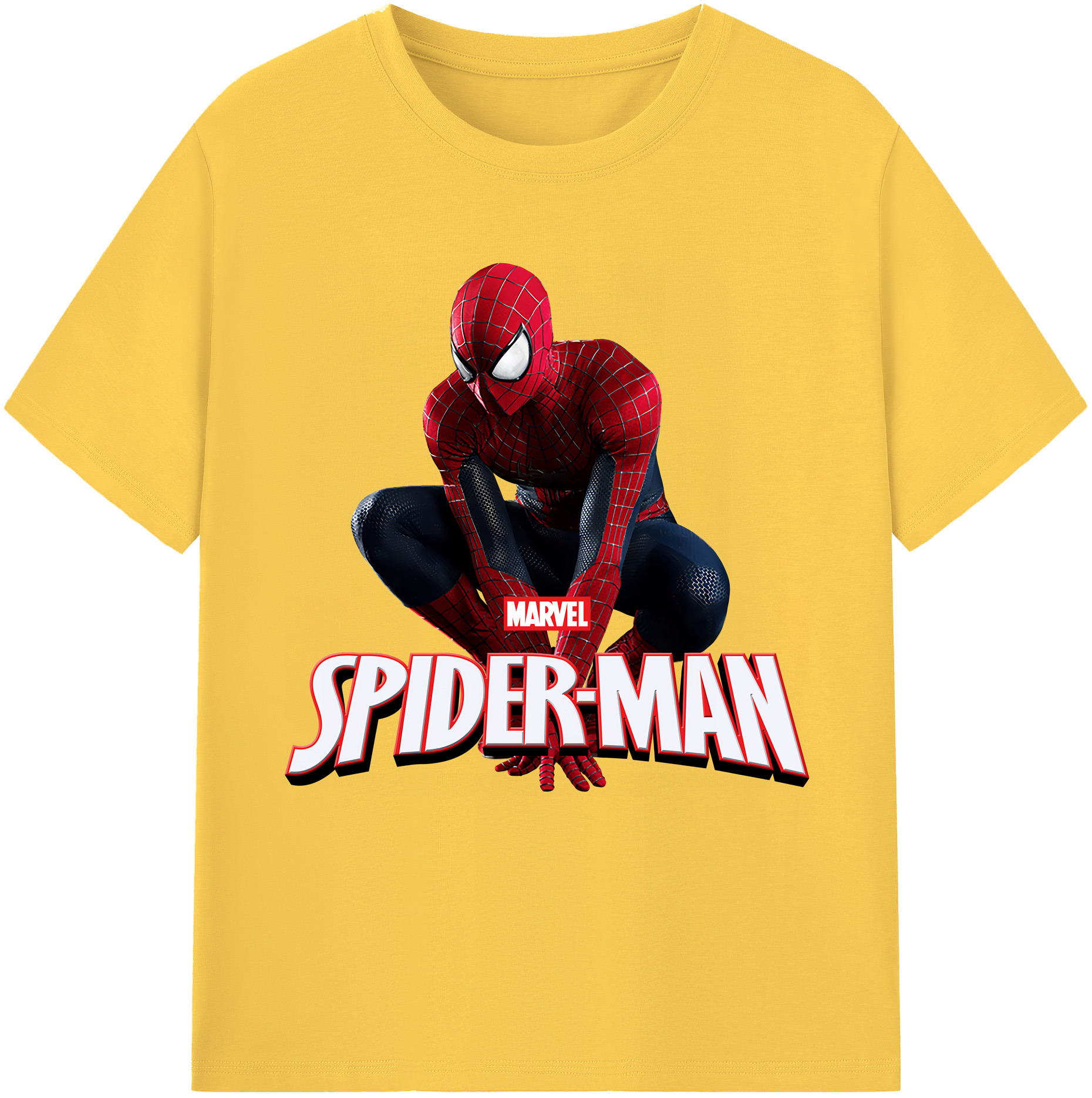 （画像用） Spider Man スパイダーマン 綿100％半袖Tシャツ（フロントプリント）