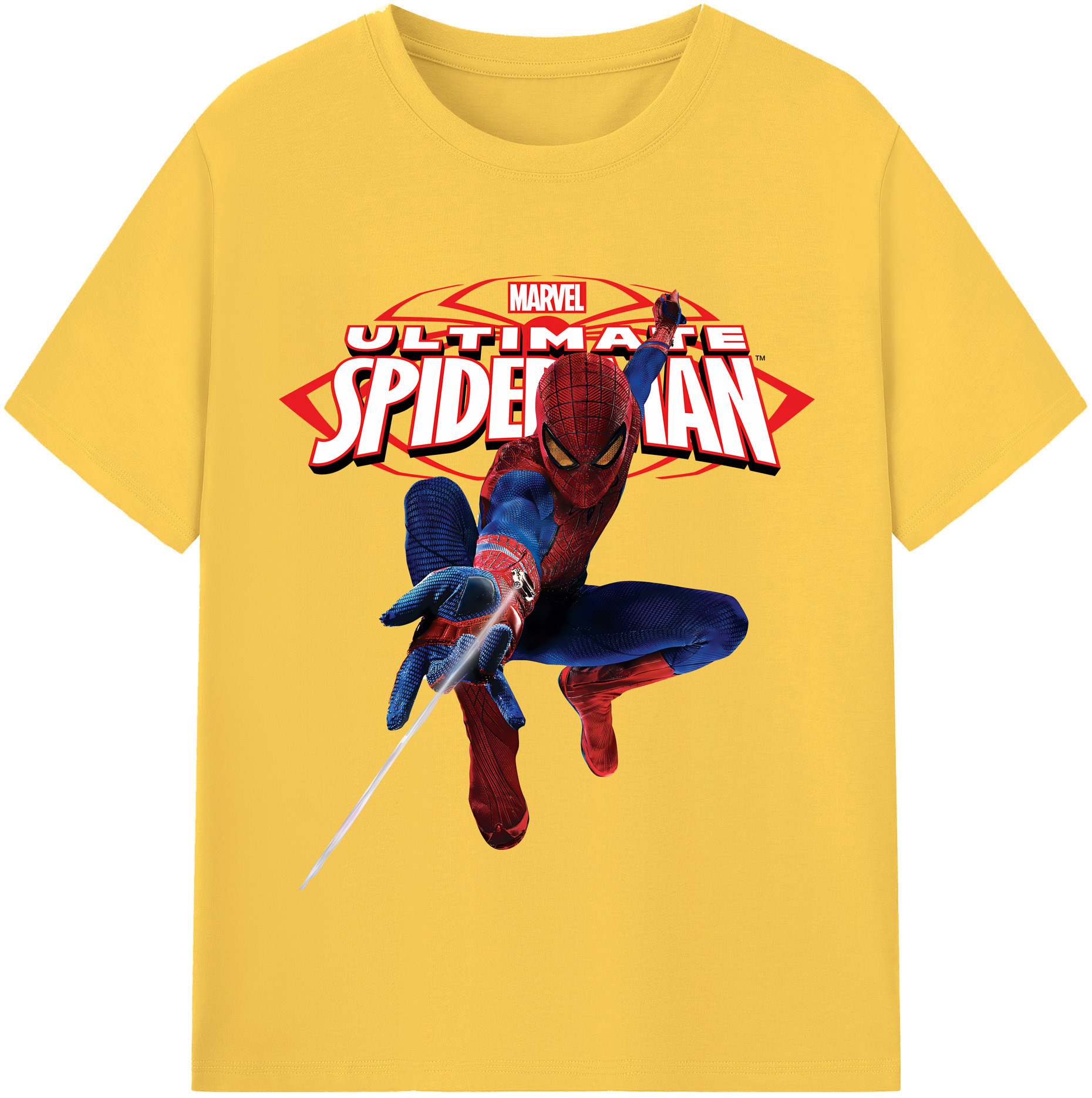 （画像用） Spider Man スパイダーマン 綿100％半袖Tシャツ（フロントプリント）